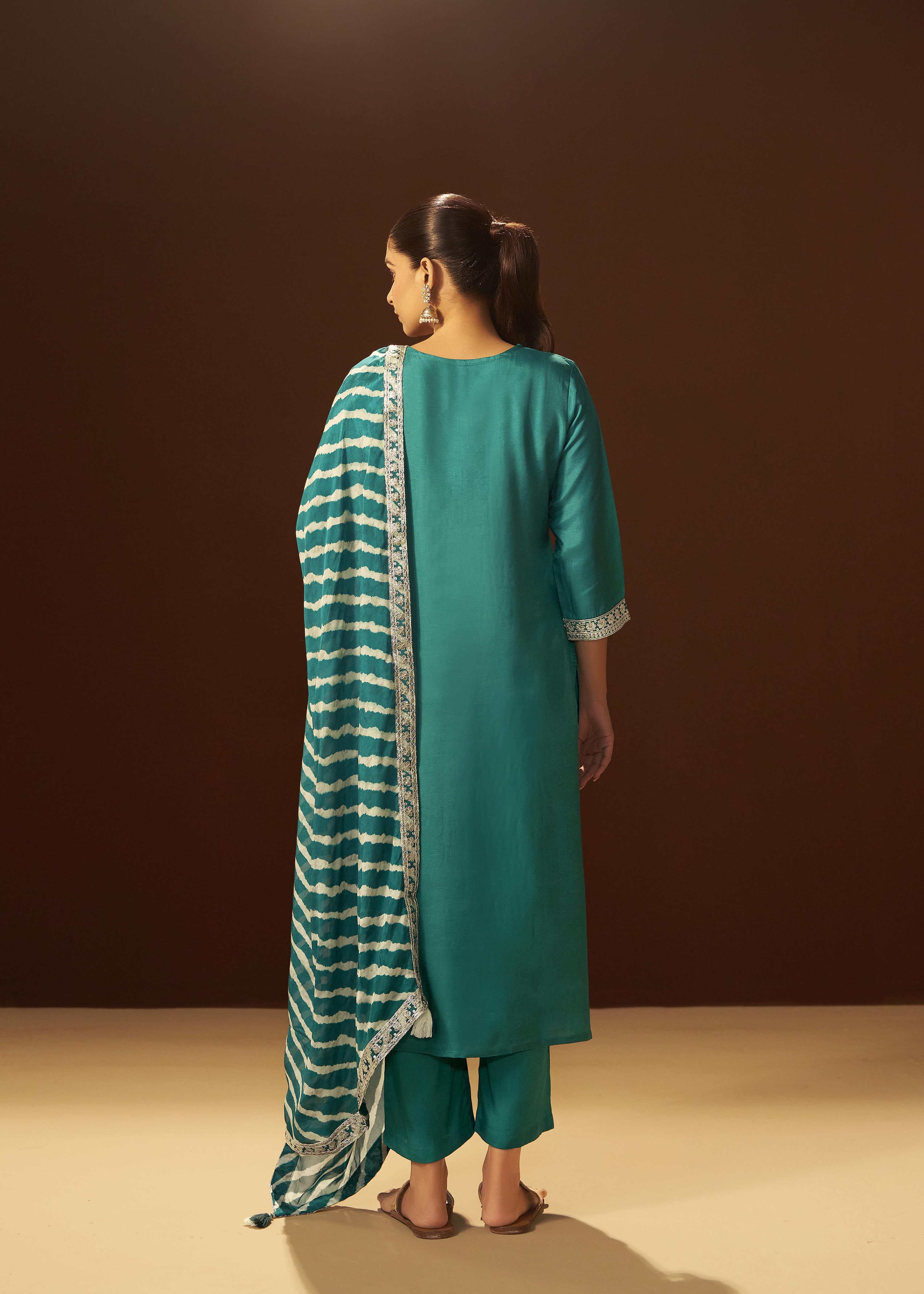 Rama Rani Chinnon Embroidered Festive Set