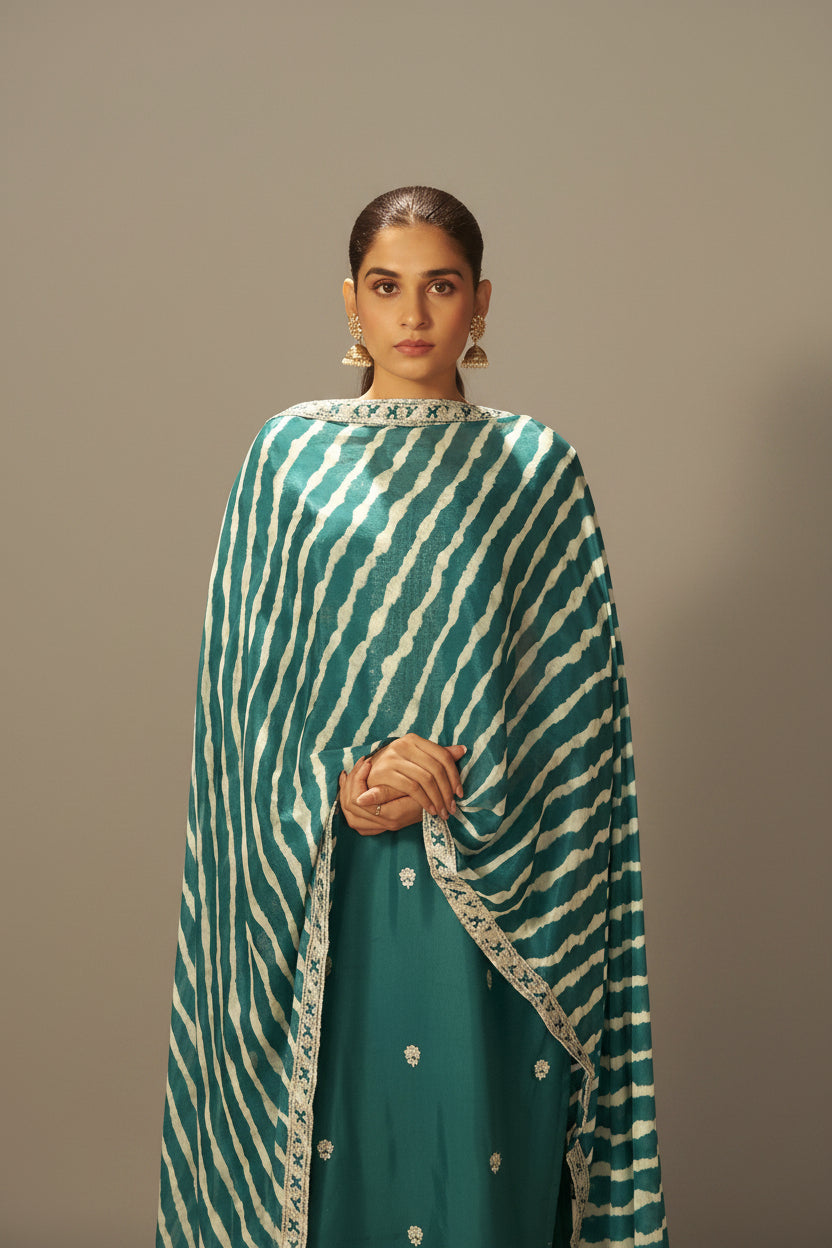 Rama Rani Chinnon Embroidered Festive Set