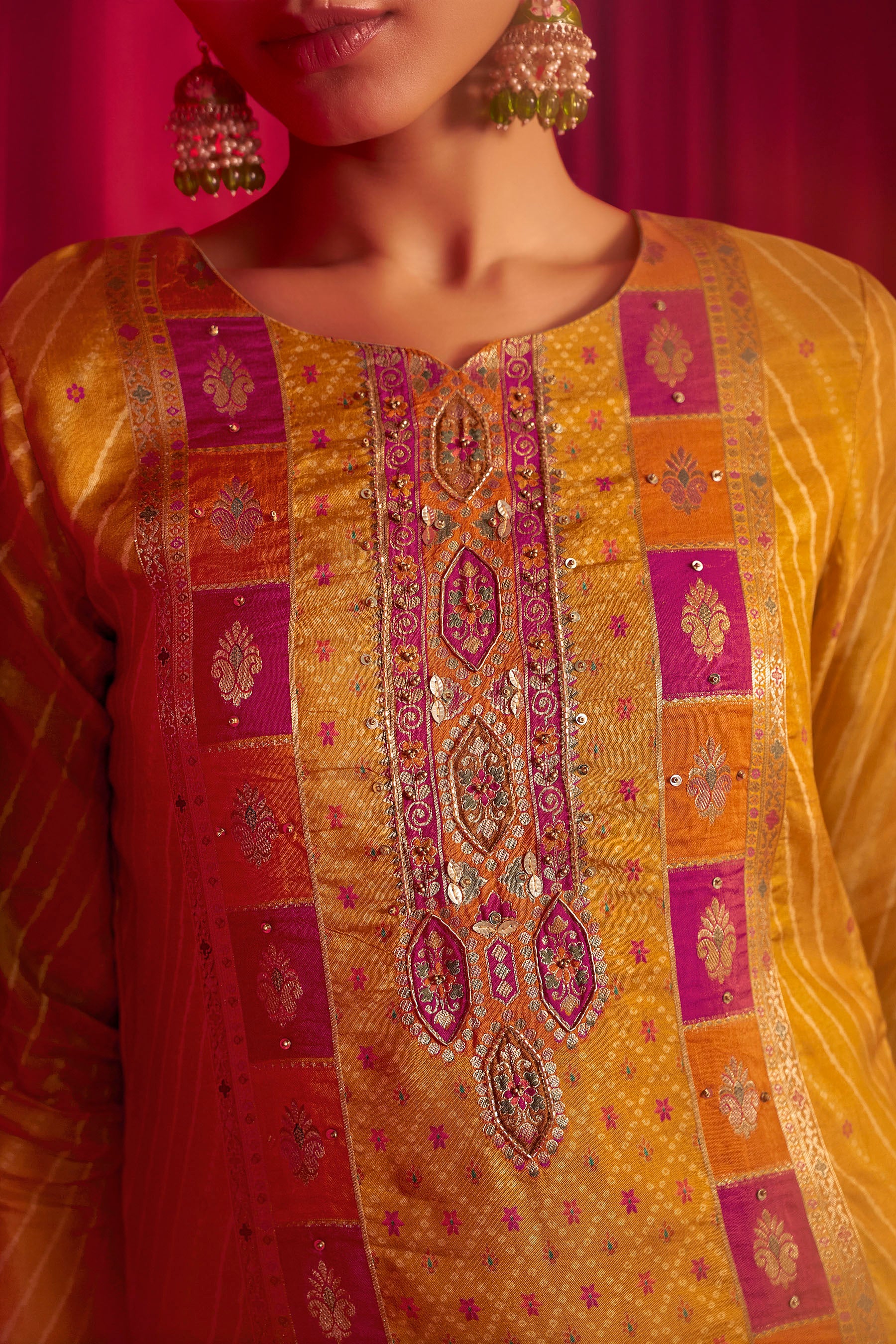 Position Print Russian Silk Kurta Set