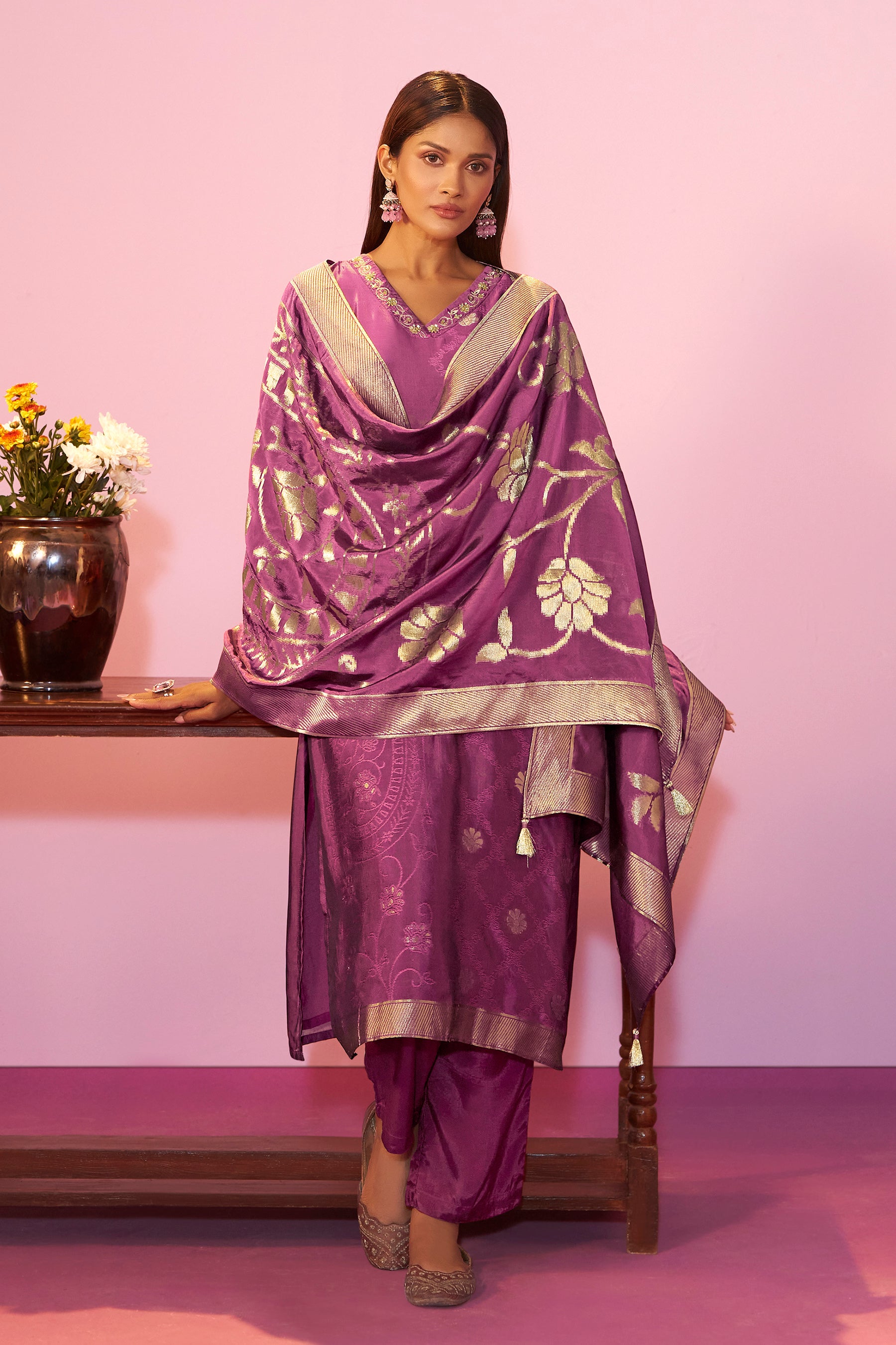 Yarn Dyed Viscose Kurta Set