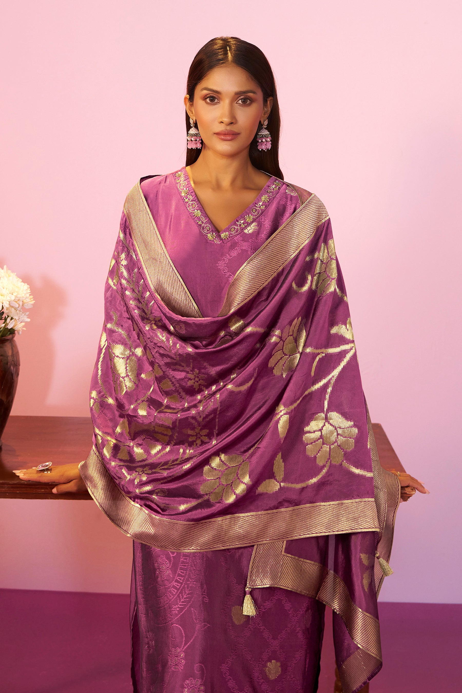 Yarn Dyed Viscose Kurta Set