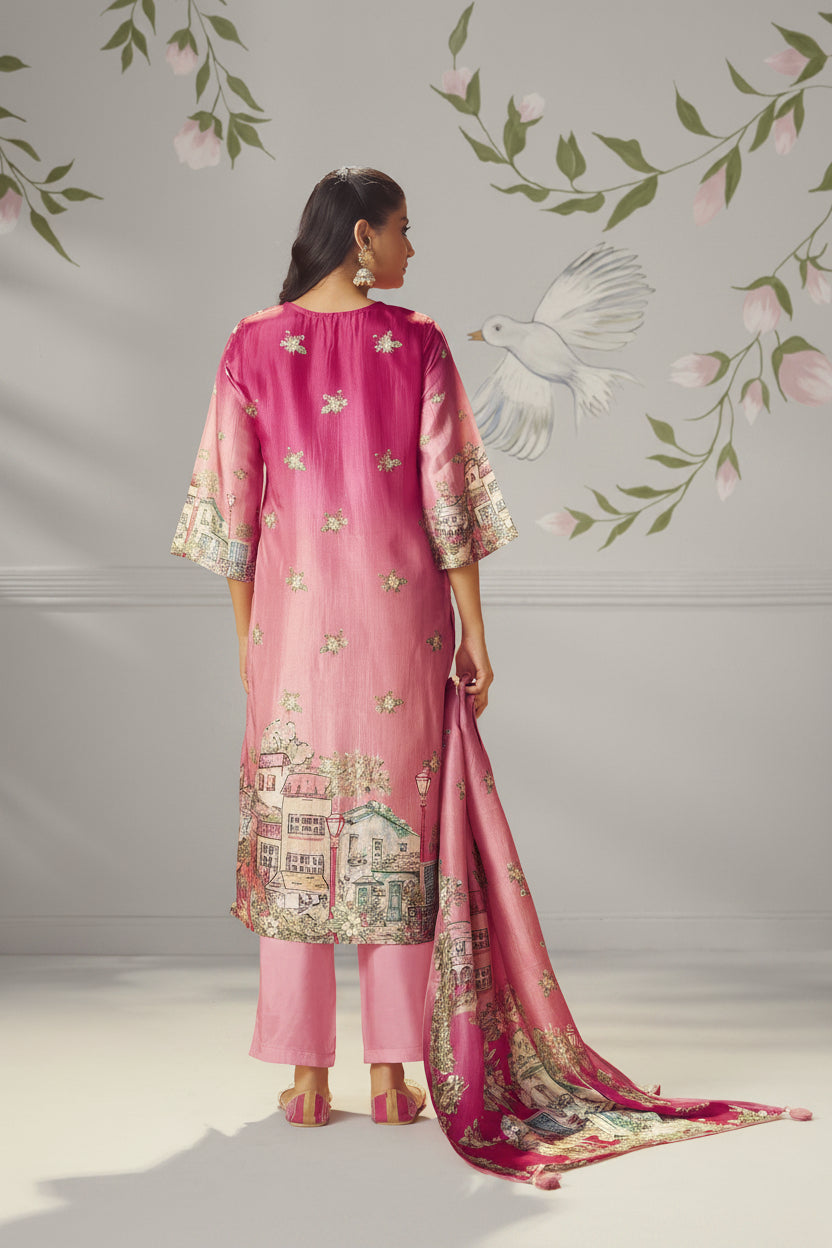 Rani Glow Dola Digital Kurta Set