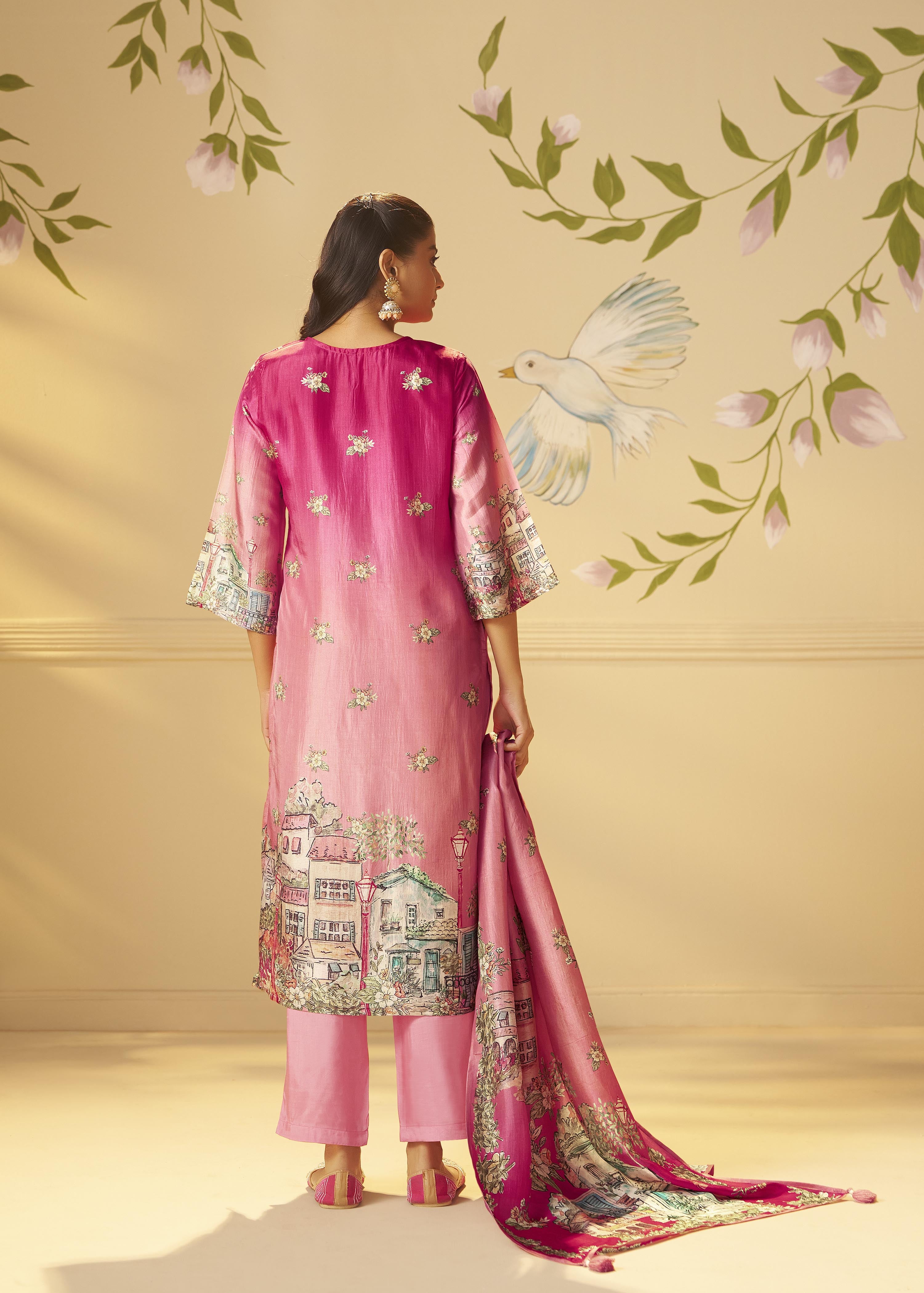 Rani Glow Dola Digital Kurta Set