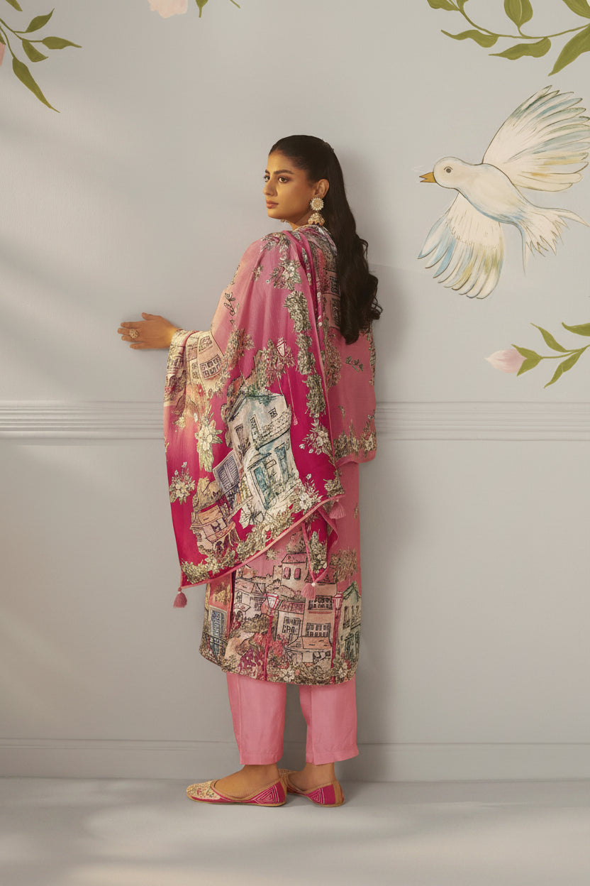 Rani Glow Dola Digital Kurta Set