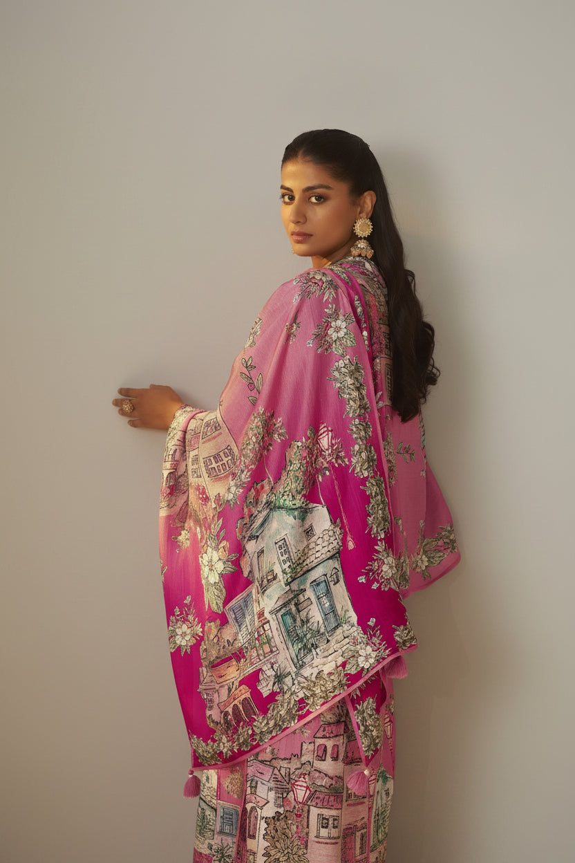 Rani Glow Dola Digital Kurta Set