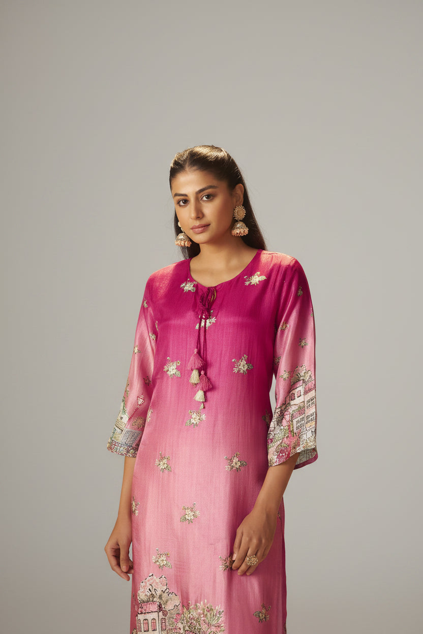Rani Glow Dola Digital Kurta Set
