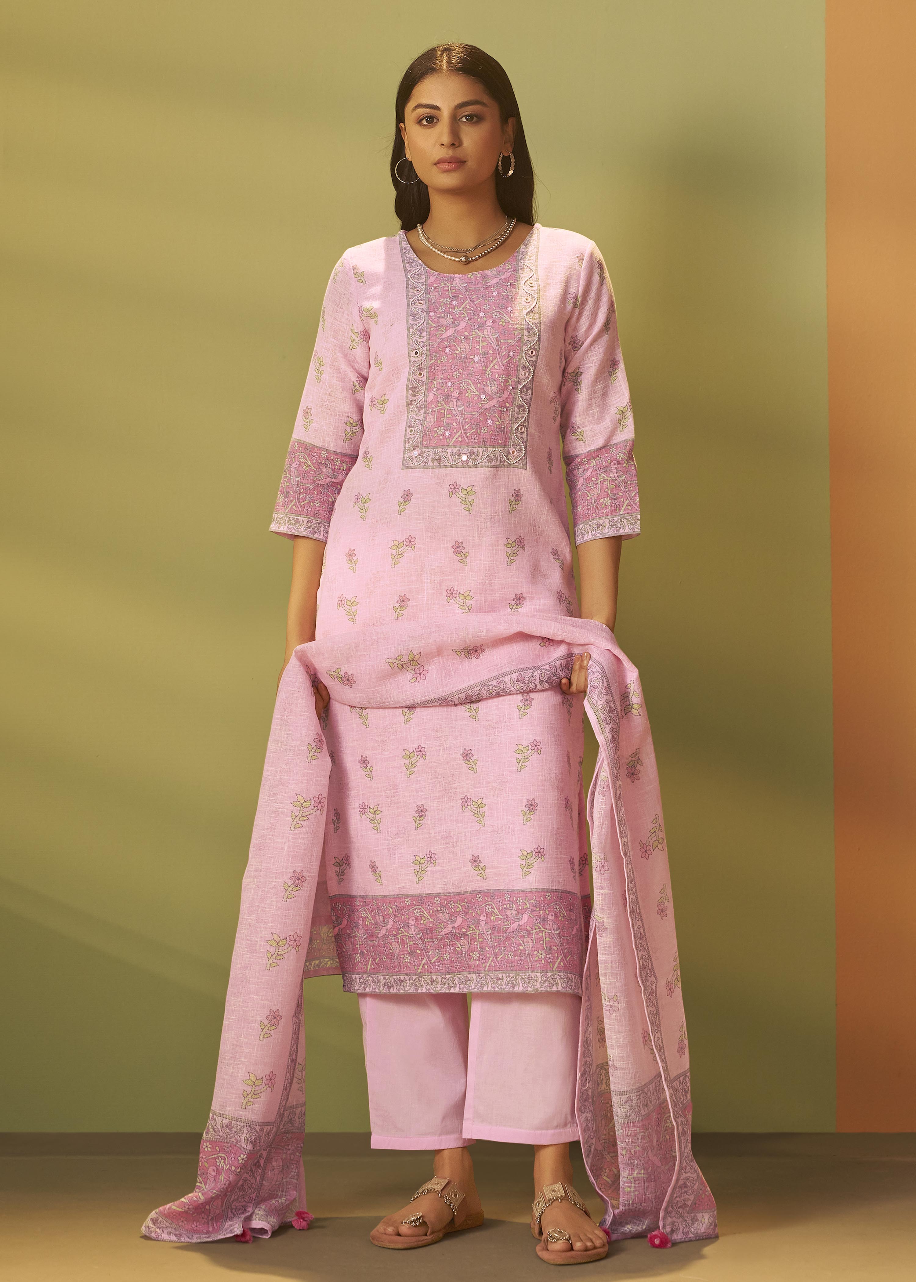 Blush Bloom Linen Cotton Digital Set