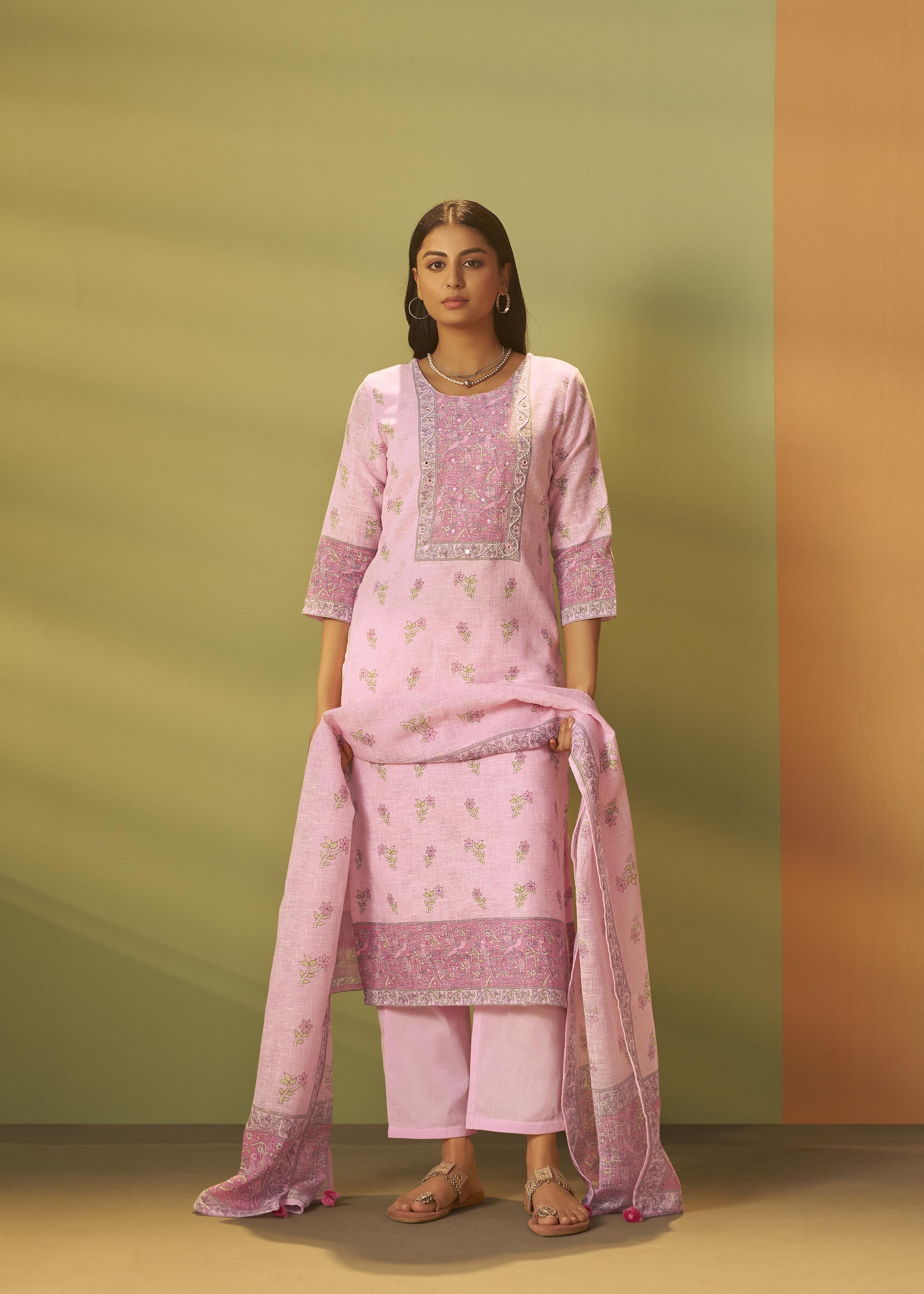 Blush Bloom Linen Cotton Digital Set