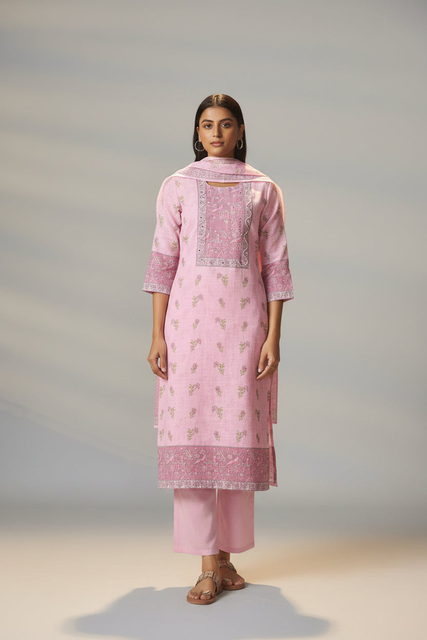 Blush Bloom Linen Cotton Digital Set