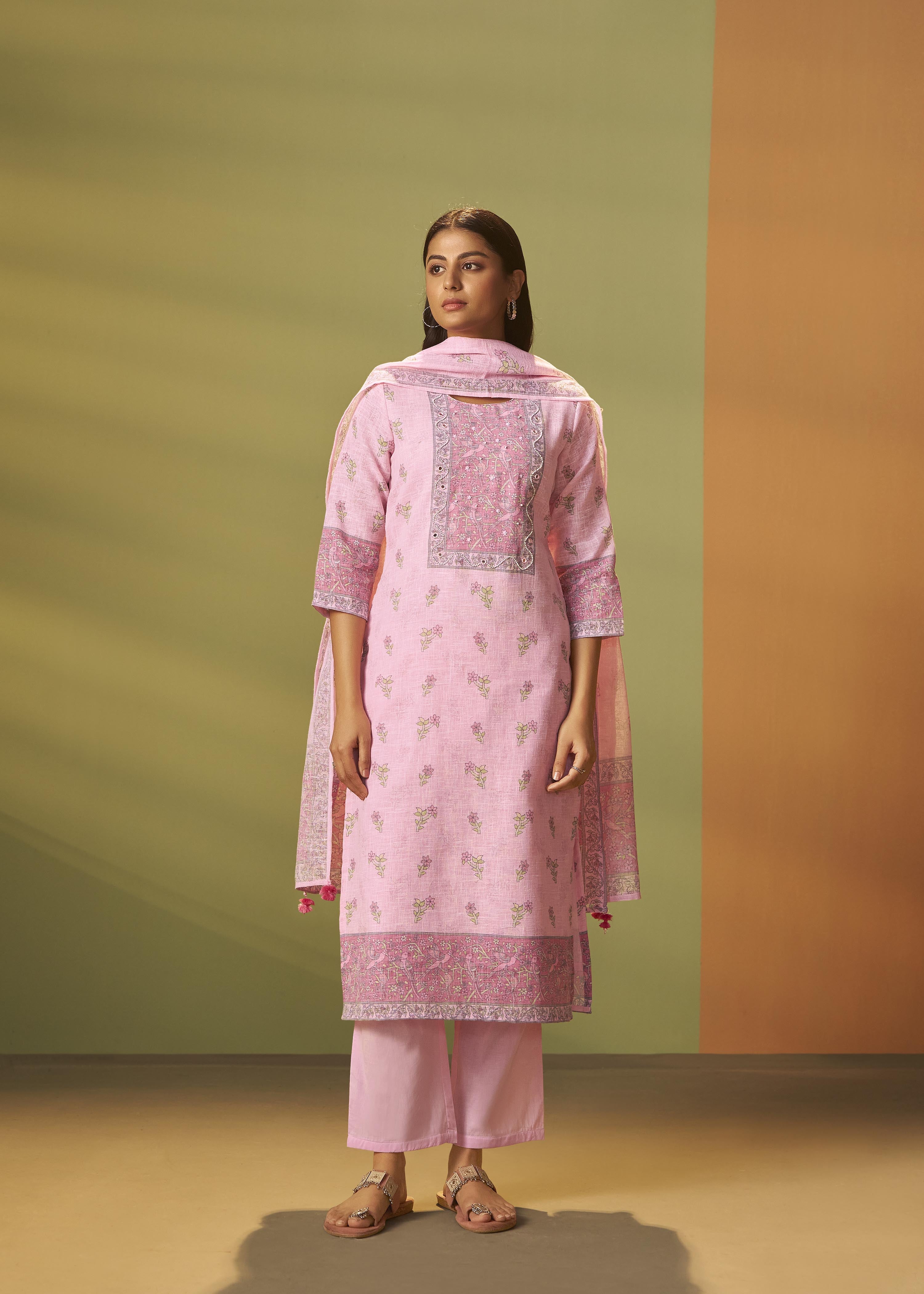 Blush Bloom Linen Cotton Digital Set