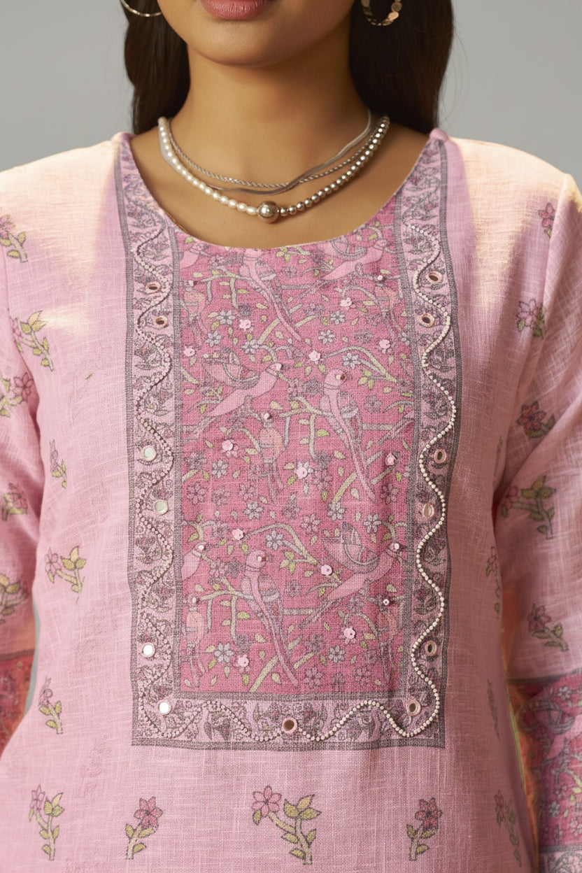 Blush Bloom Linen Cotton Digital Set