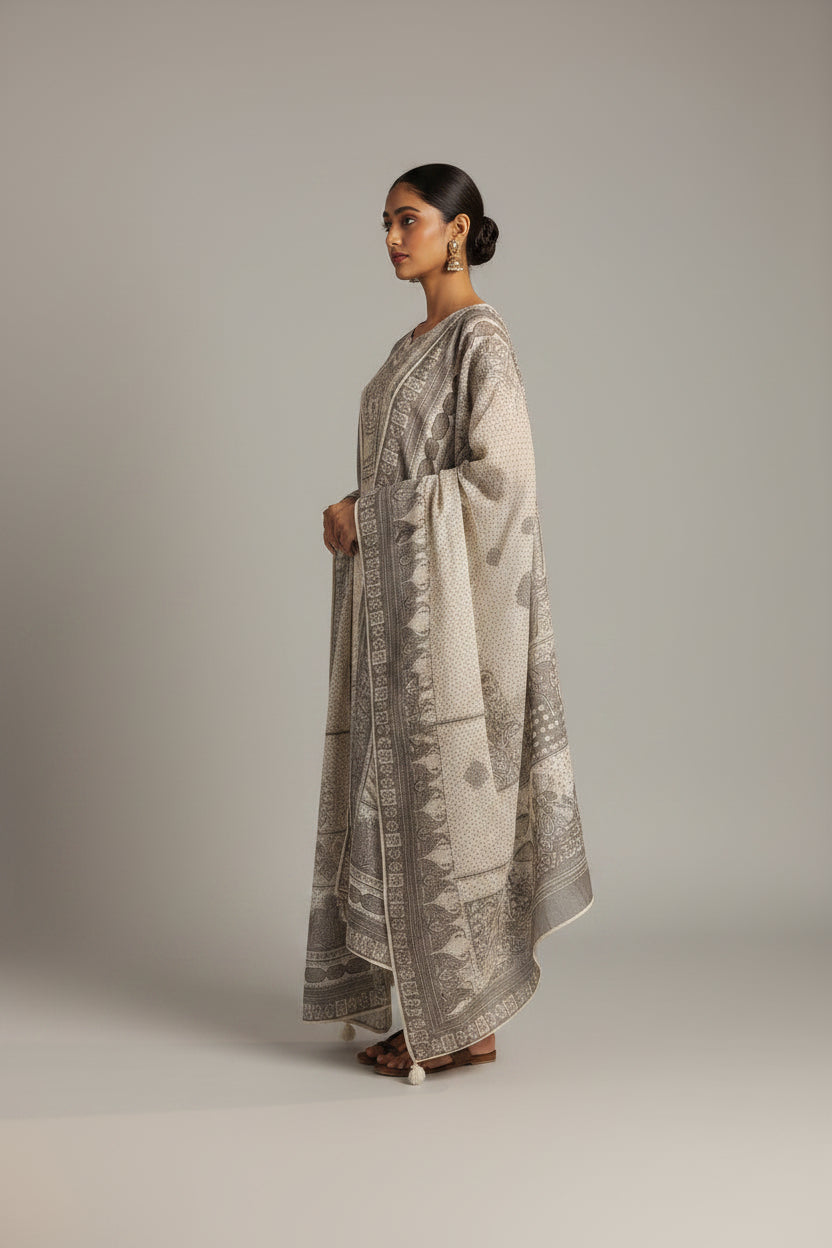 Classic Ivory Linen Cotton Kurta Set