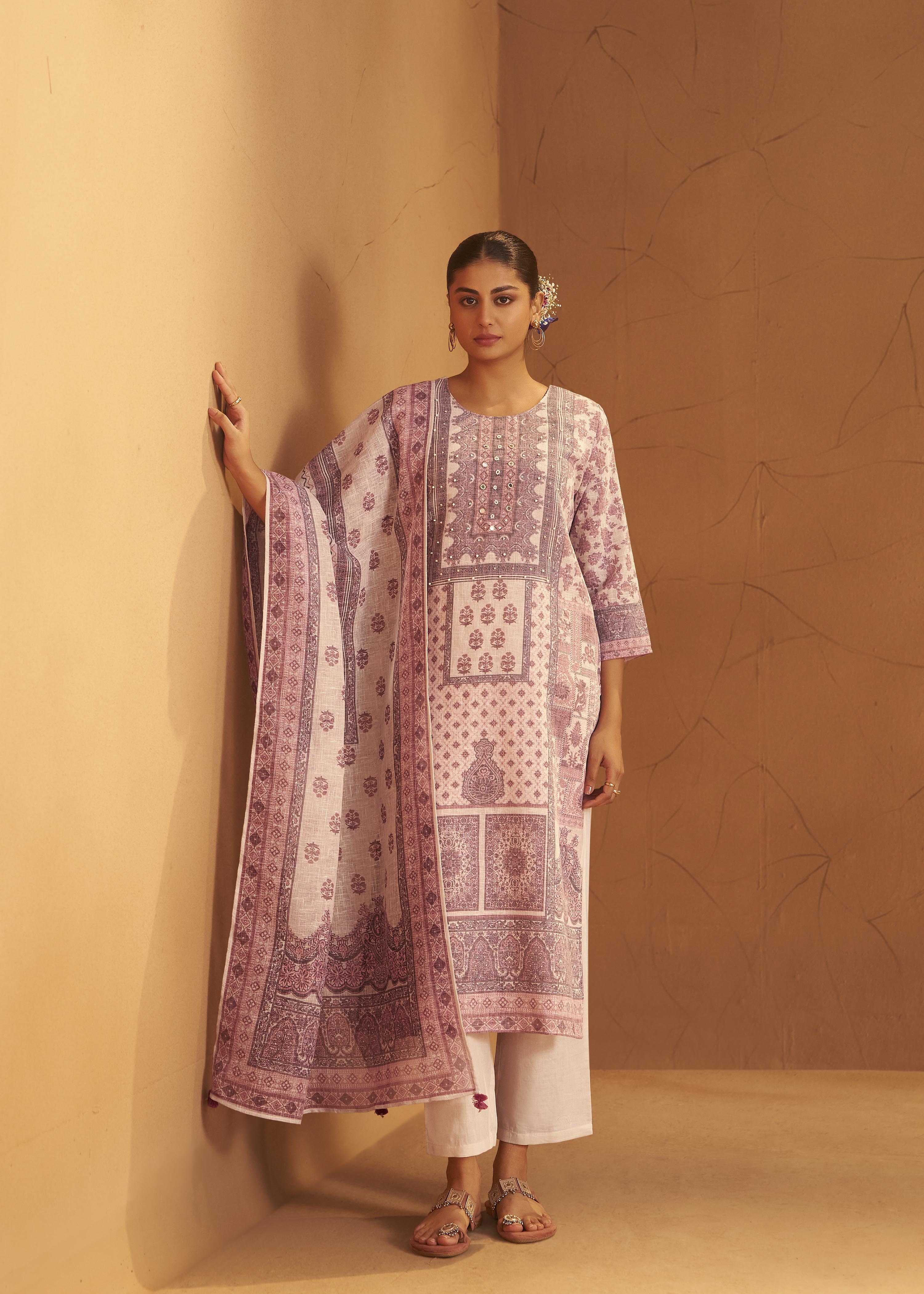 Pearl Mist Linen Cotton Digital Set