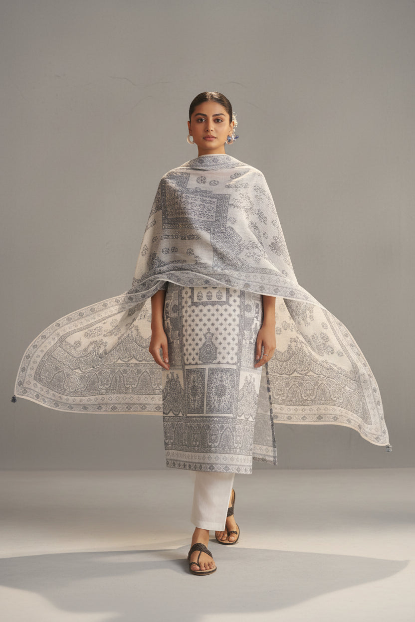 Ivory Ease Linen Cotton Kurta Set