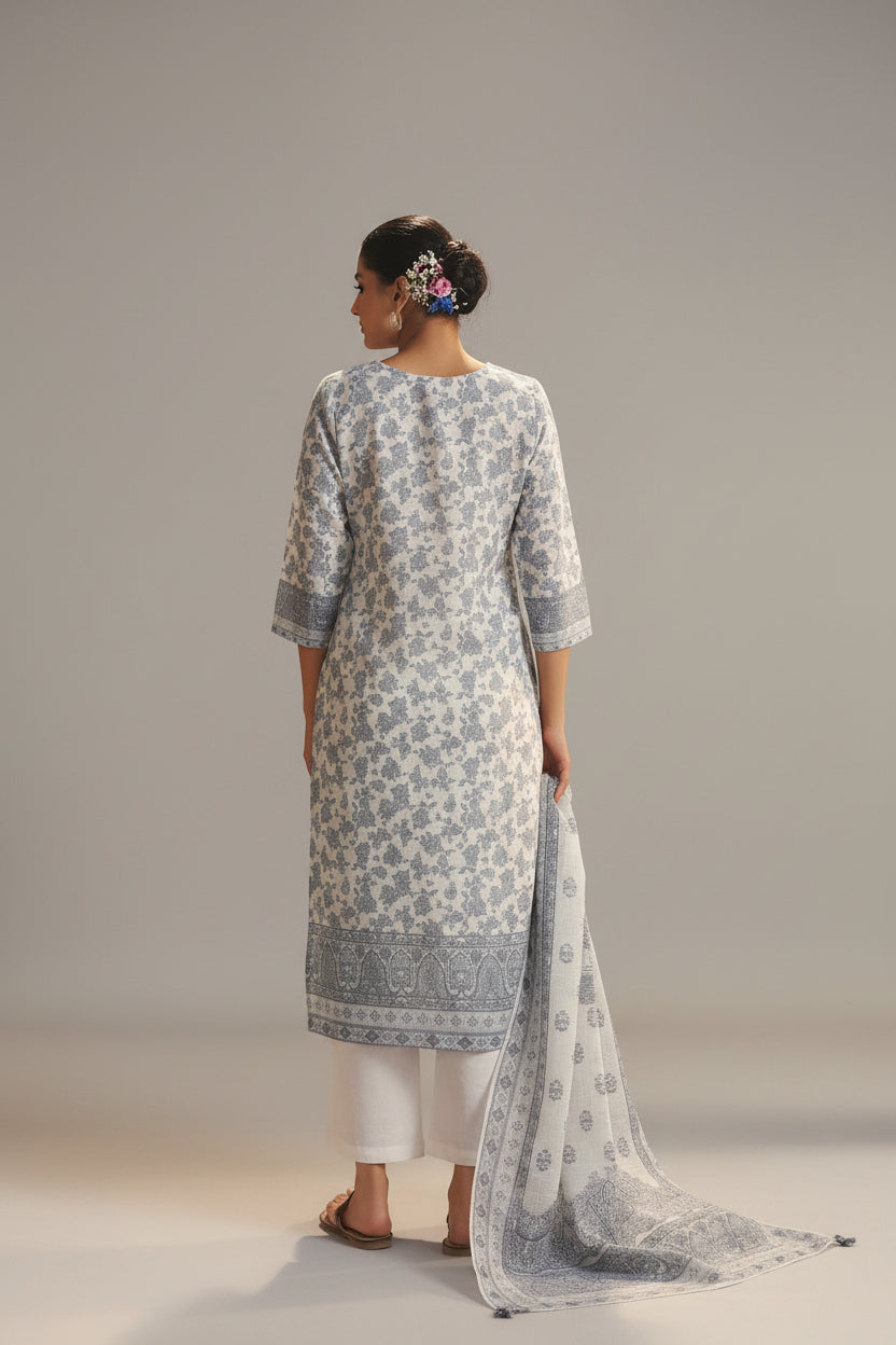 Ivory Ease Linen Cotton Kurta Set