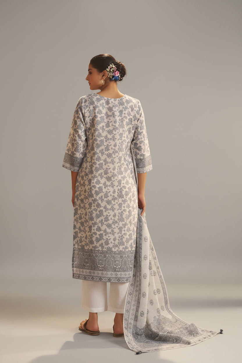 Ivory Ease Linen Cotton Kurta Set