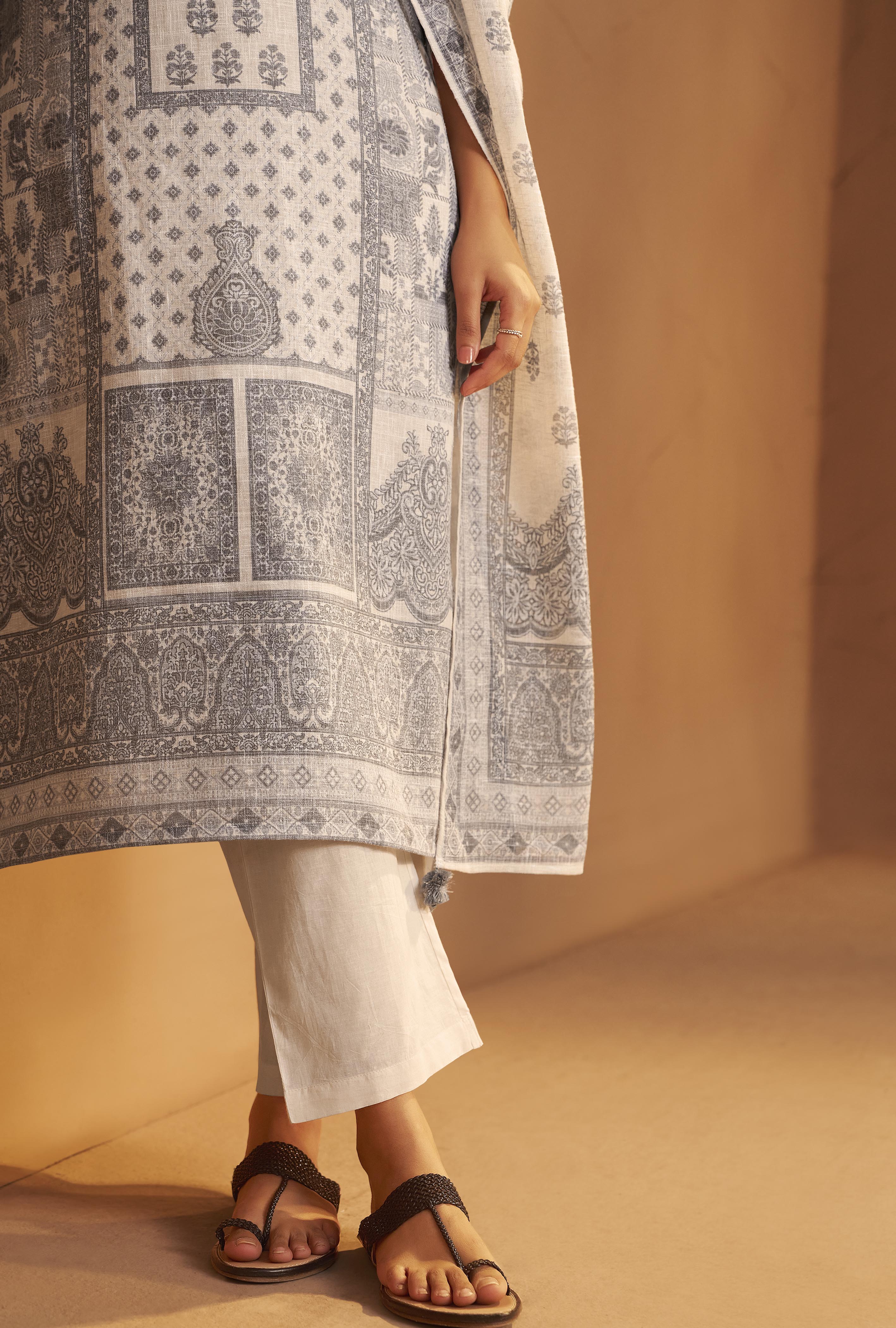 Ivory Ease Linen Cotton Kurta Set