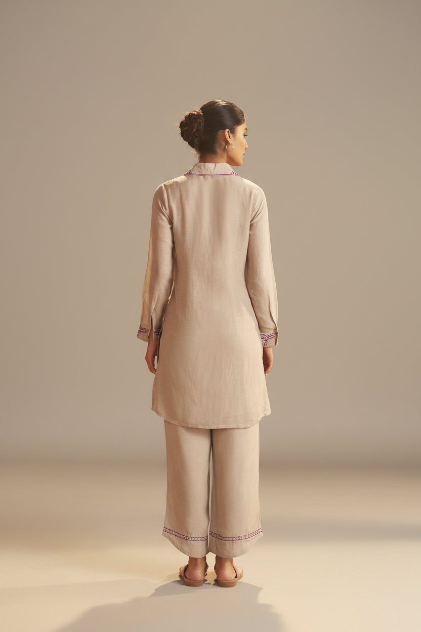 Linen Embroidery Coord Set
