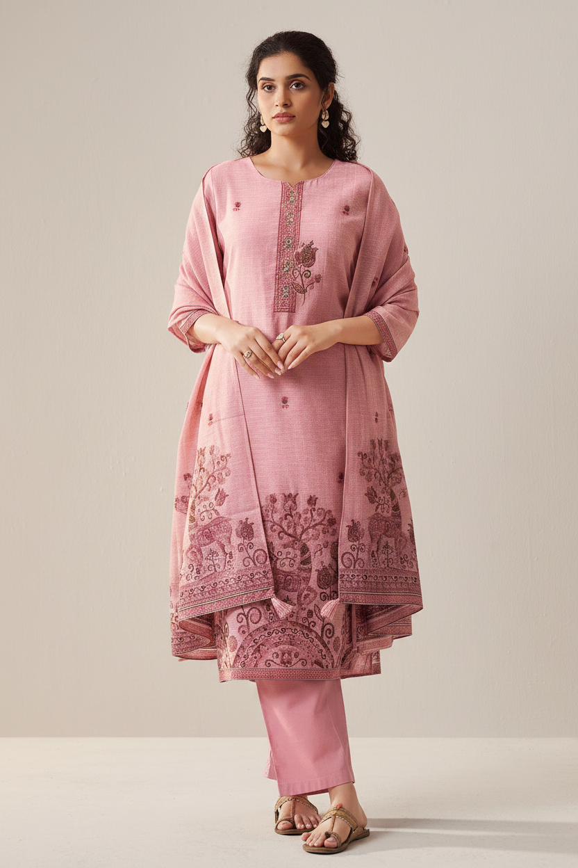 Plum Blush Embroidered Kurta Set