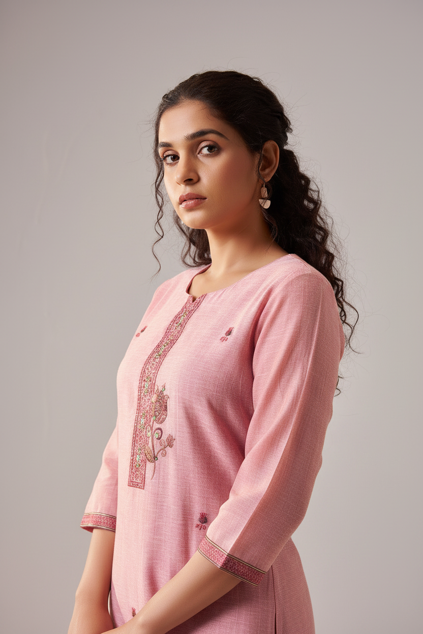 Plum Blush Embroidered Kurta Set