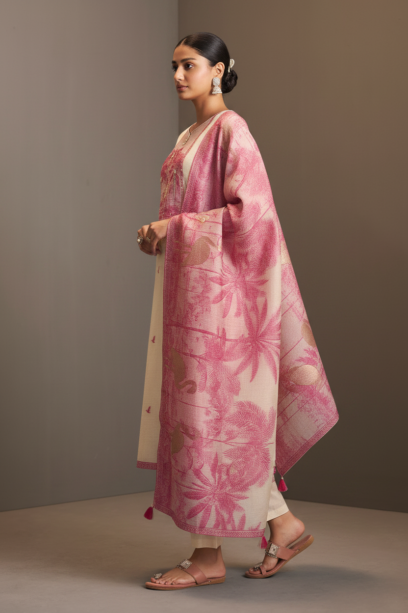 Soft Rosé Embroidered Kurta Set