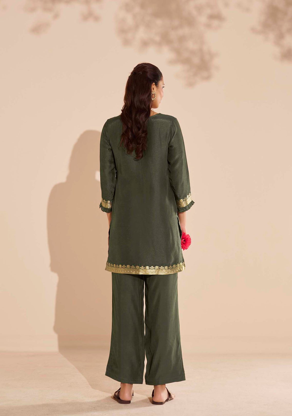 Viridian Dola Silk Jacquard Co-ord Set