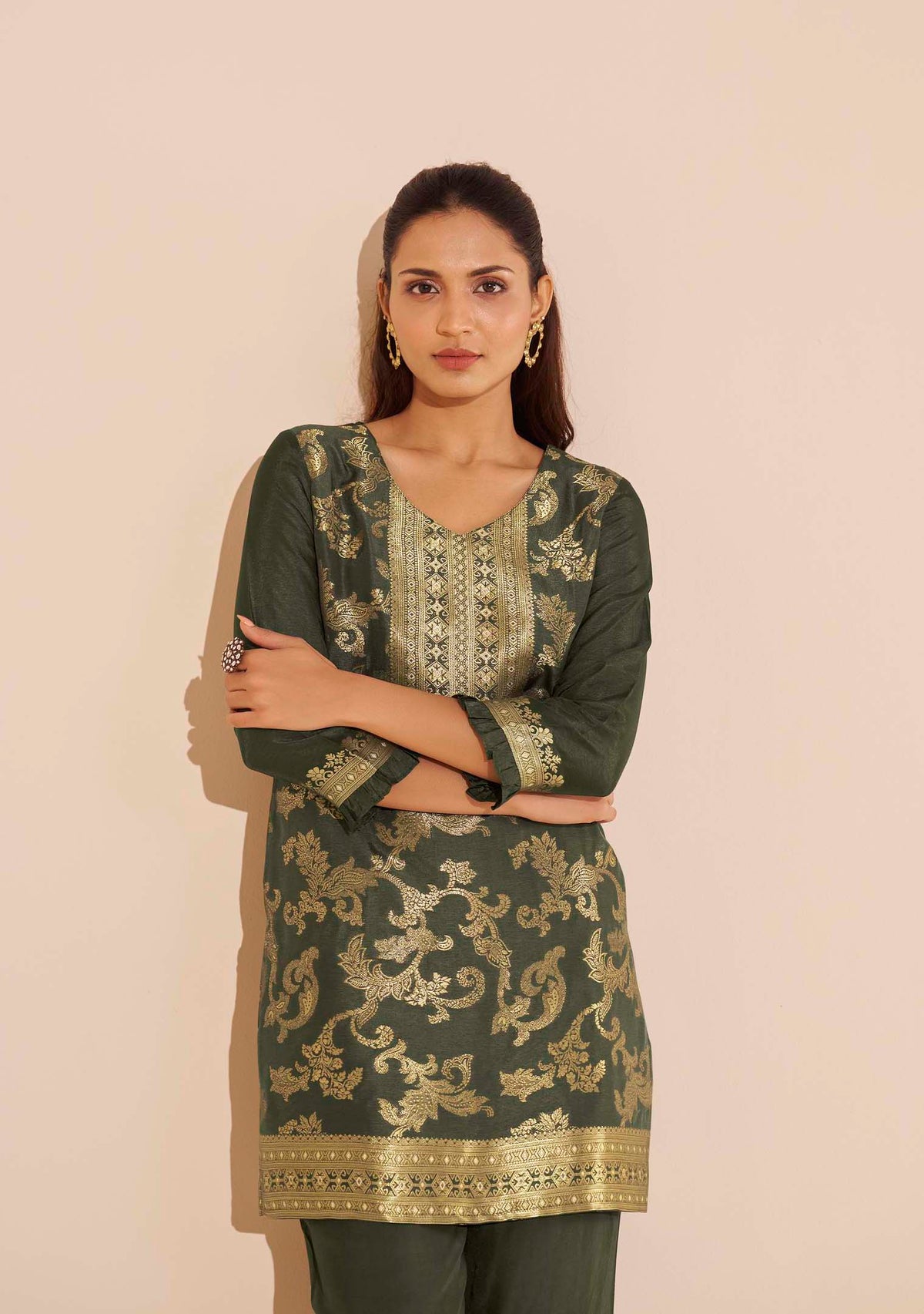 Viridian Dola Silk Jacquard Co-ord Set