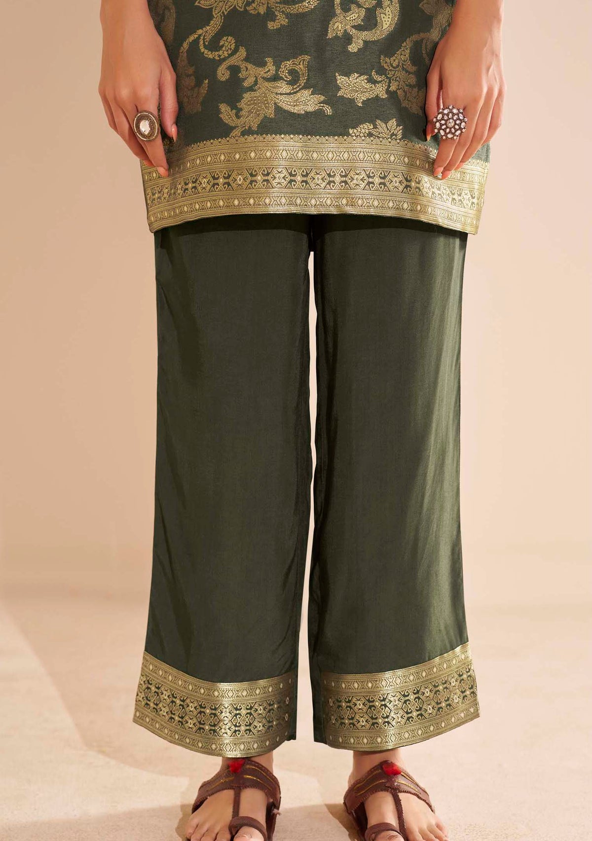 Viridian Dola Silk Jacquard Co-ord Set