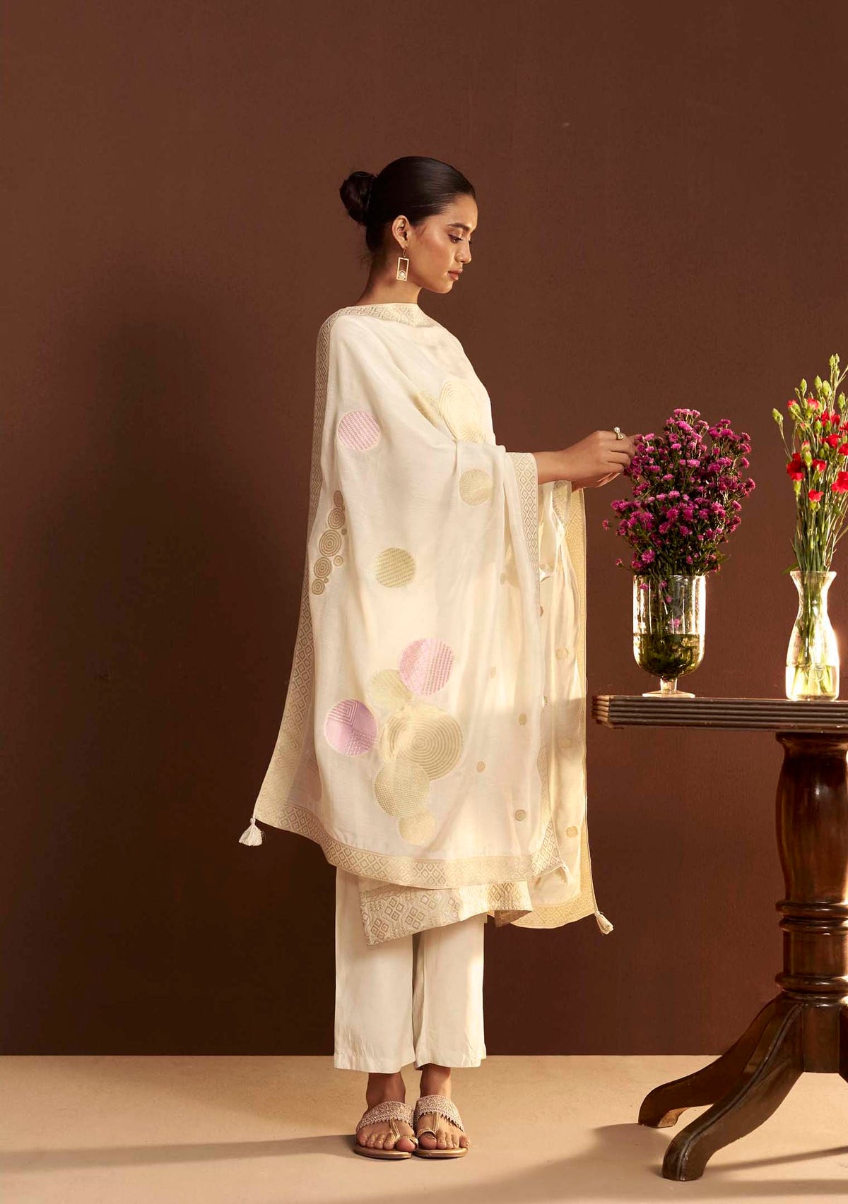 Vanika Green Chanderi Meena-Jacquard Kurta Set