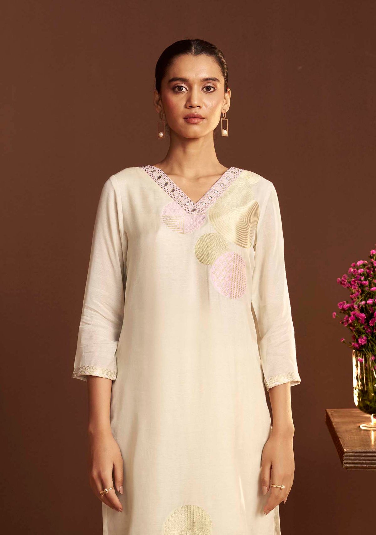 Vanika Green Chanderi Meena-Jacquard Kurta Set