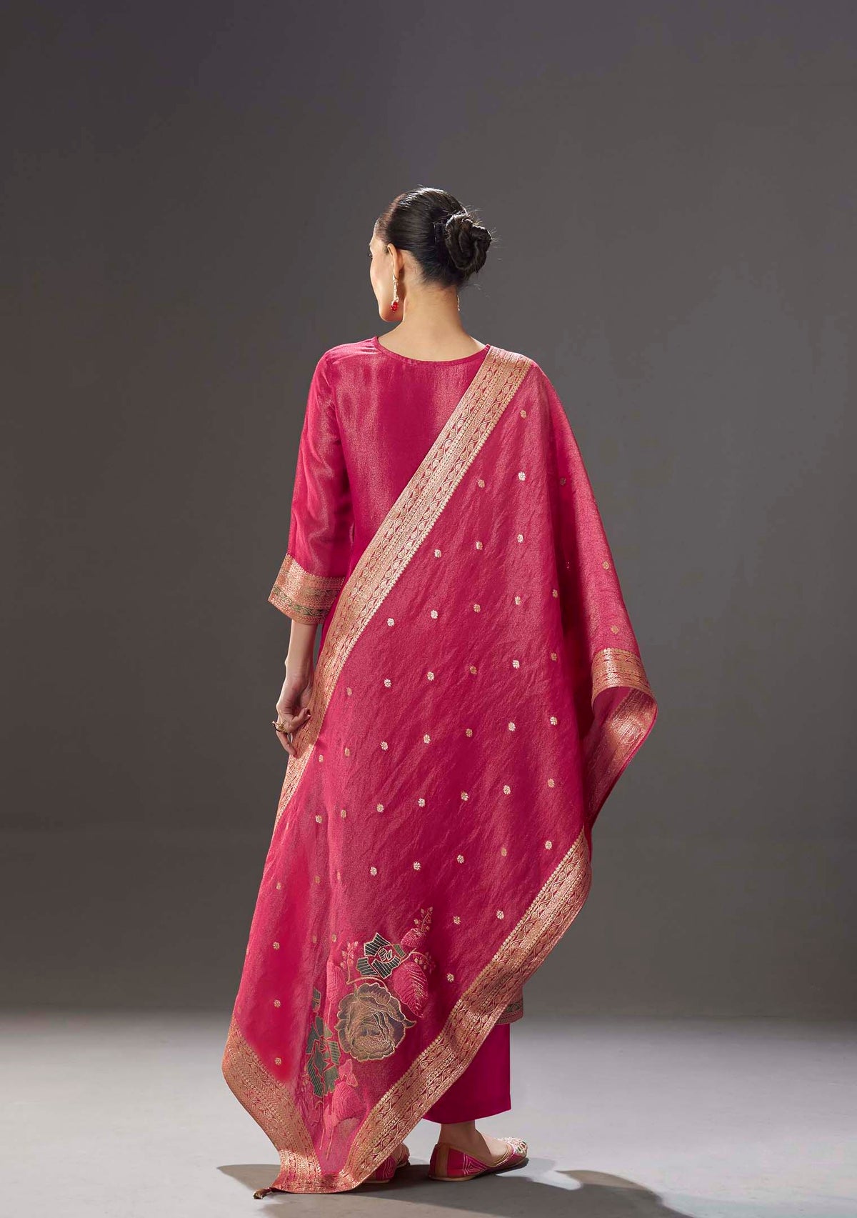Rani Apsara Tissue-Organza Meena-Jacquard Kurta Set