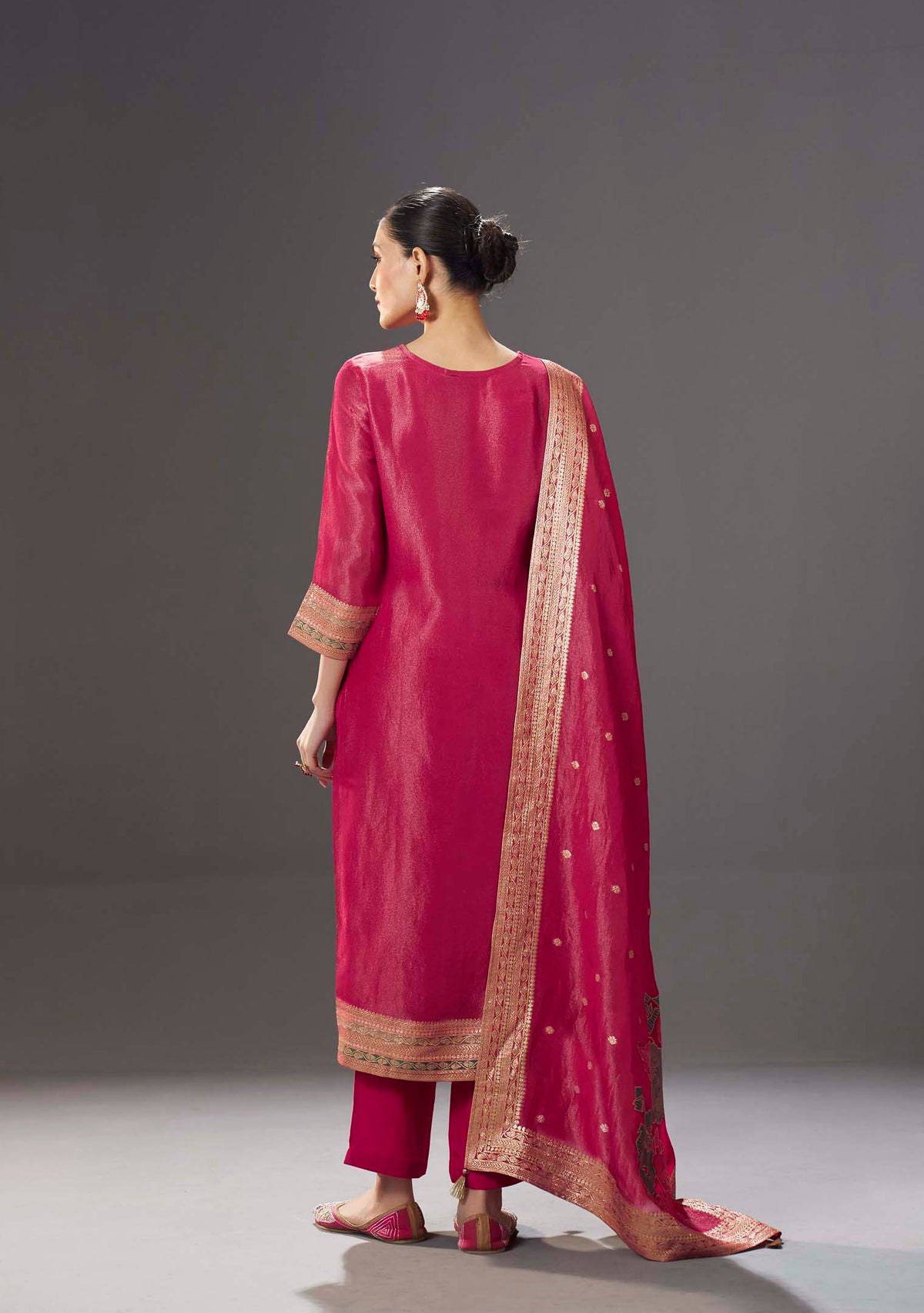 Rani Apsara Tissue-Organza Meena-Jacquard Kurta Set