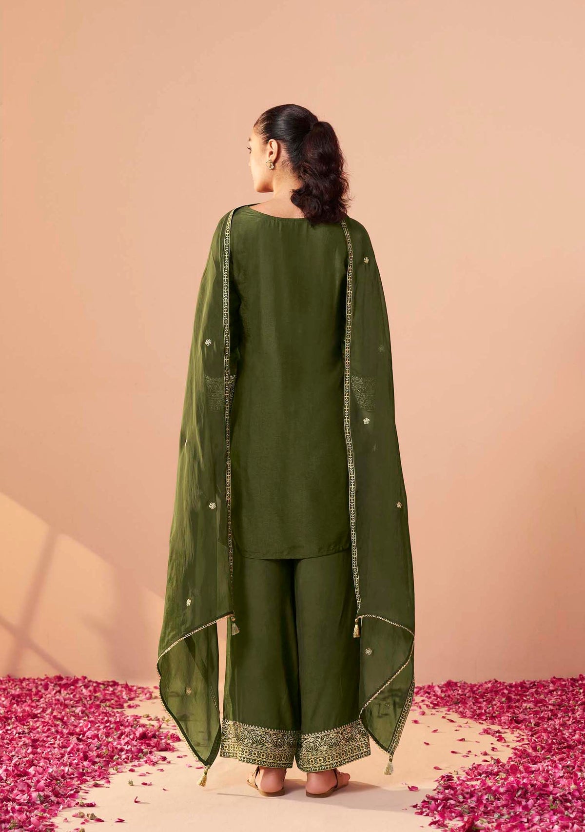 Emerald Dola Silk Embroidered Kurta Set