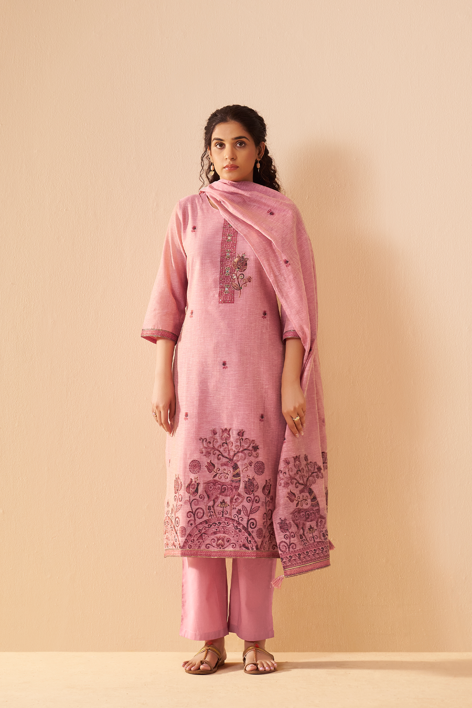Plum Blush Embroidered Kurta Set