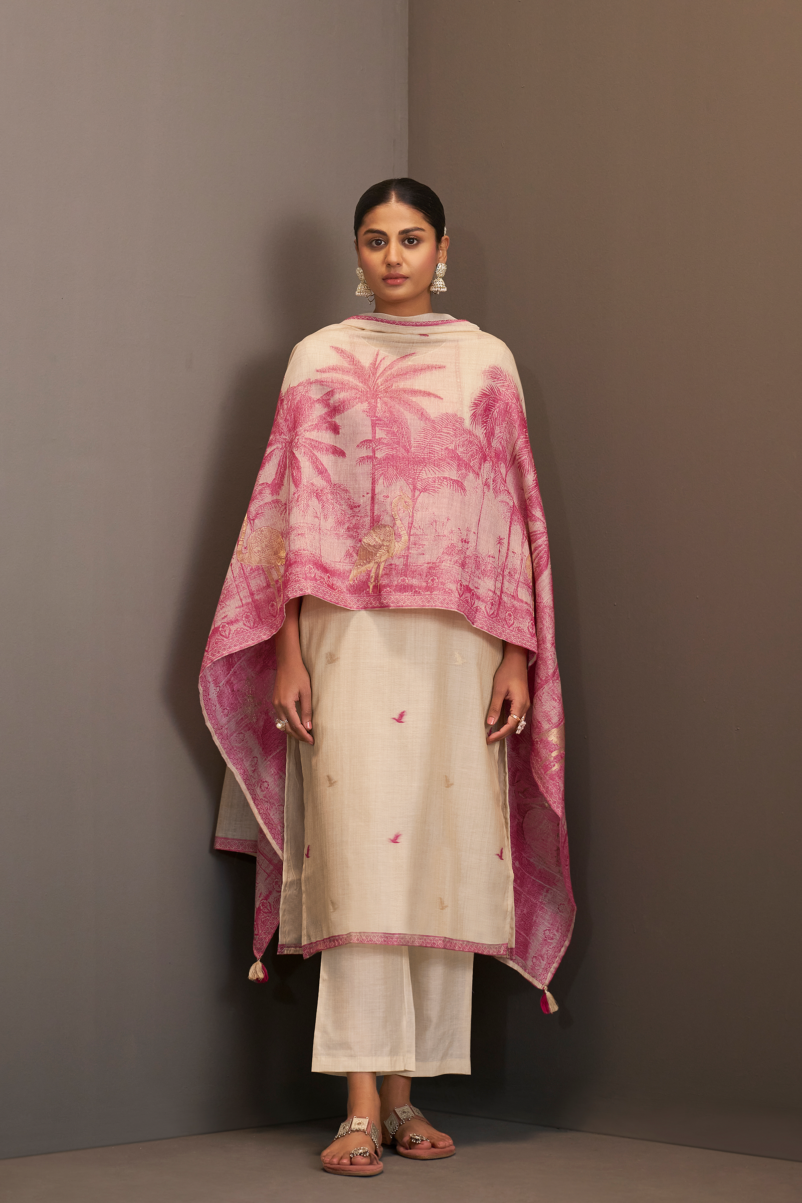 Soft Rosé Embroidered Kurta Set