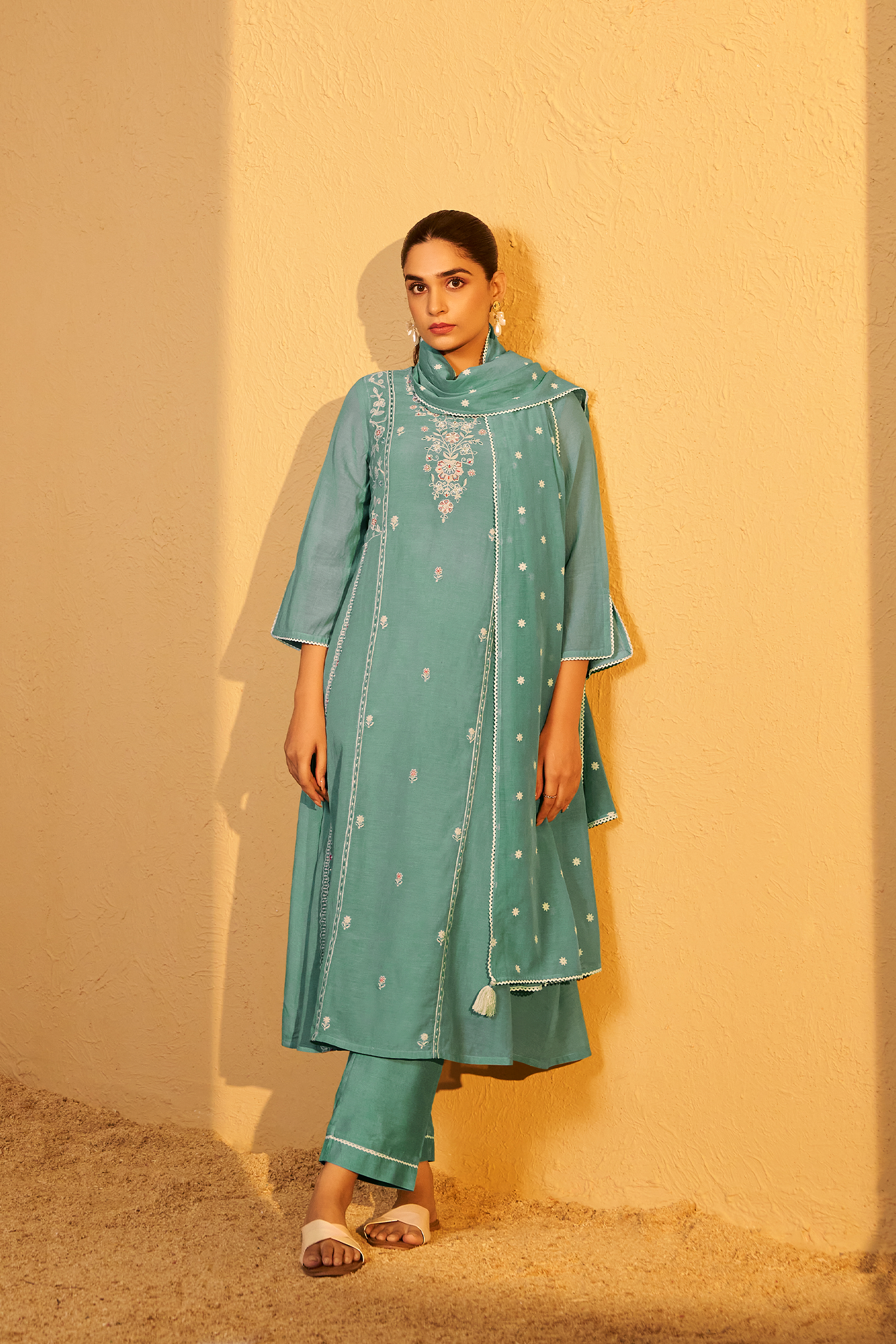 Ocean Mint Embroidered Kurta Set