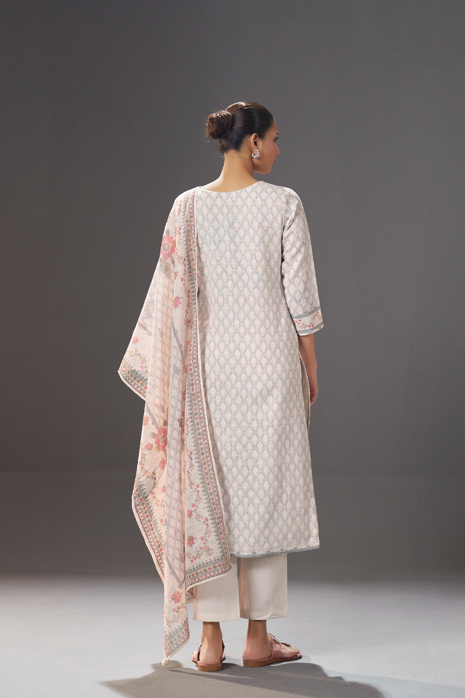 Stone Ivory Digital Printed Kurta Set