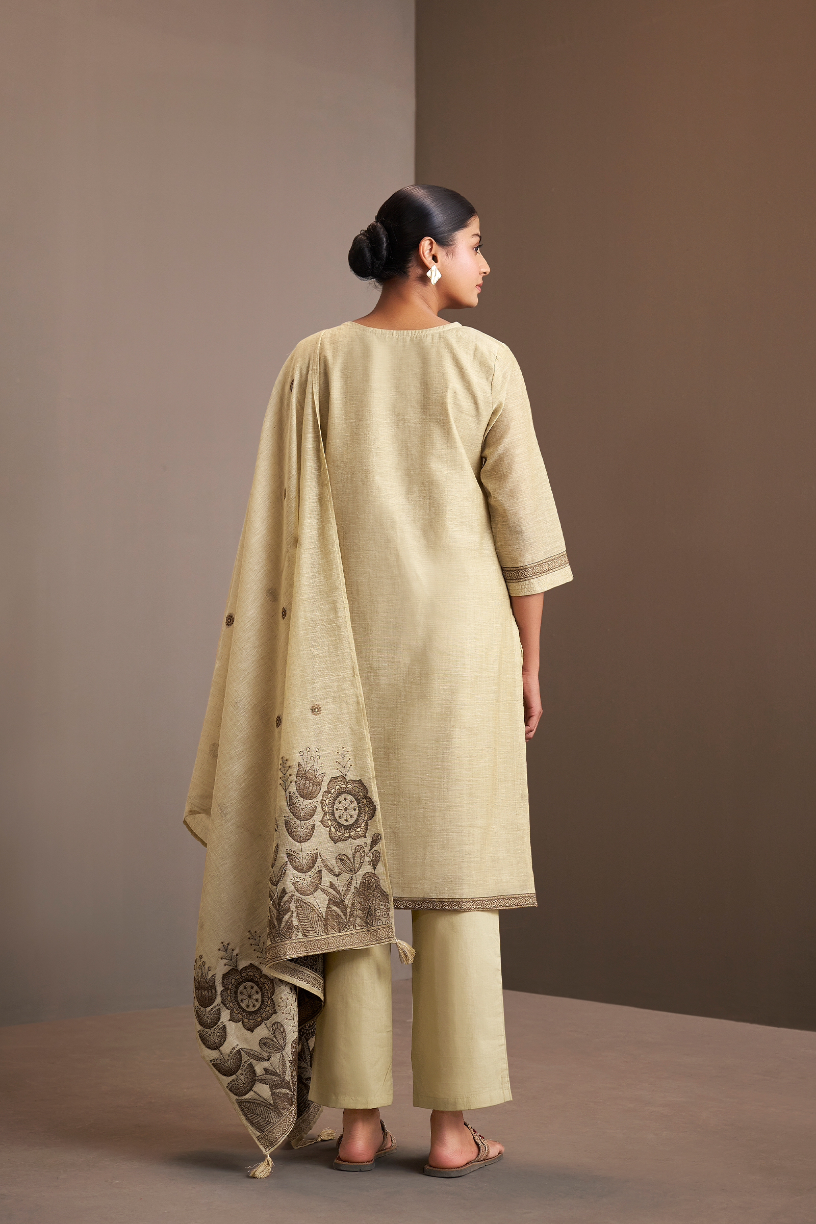Butter Yellow Embroidered Kurta Set