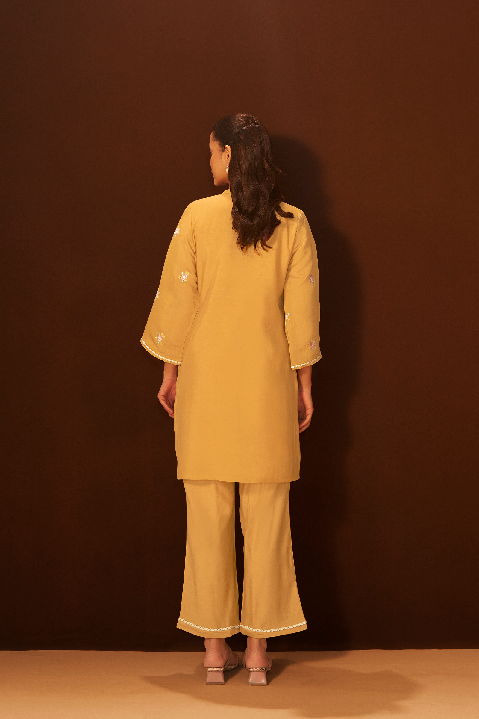 Honey Gold Mul Chanderi Co-ord Set