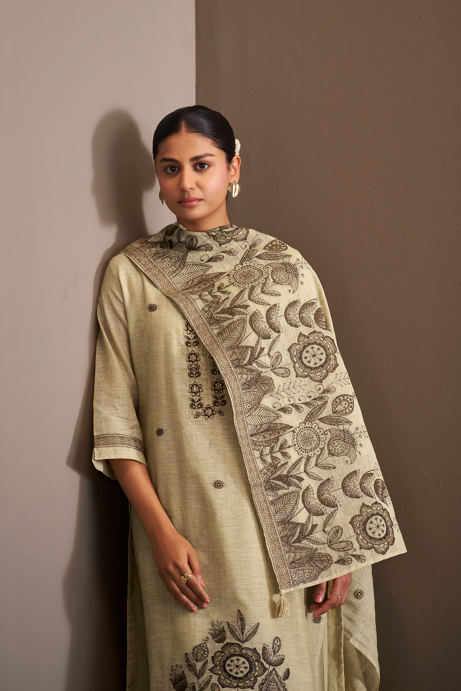 Butter Yellow Embroidered Kurta Set