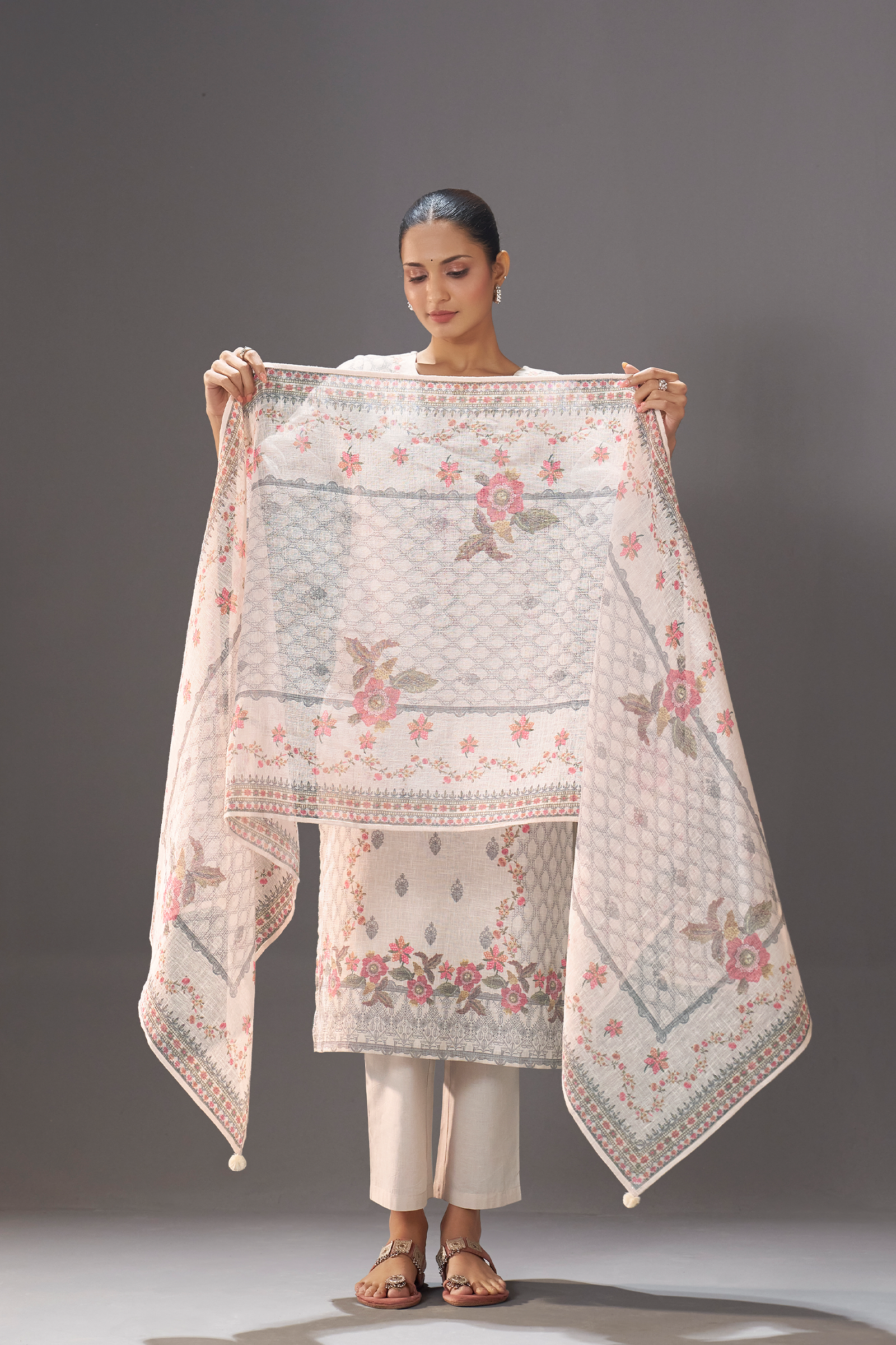 Stone Ivory Digital Printed Kurta Set