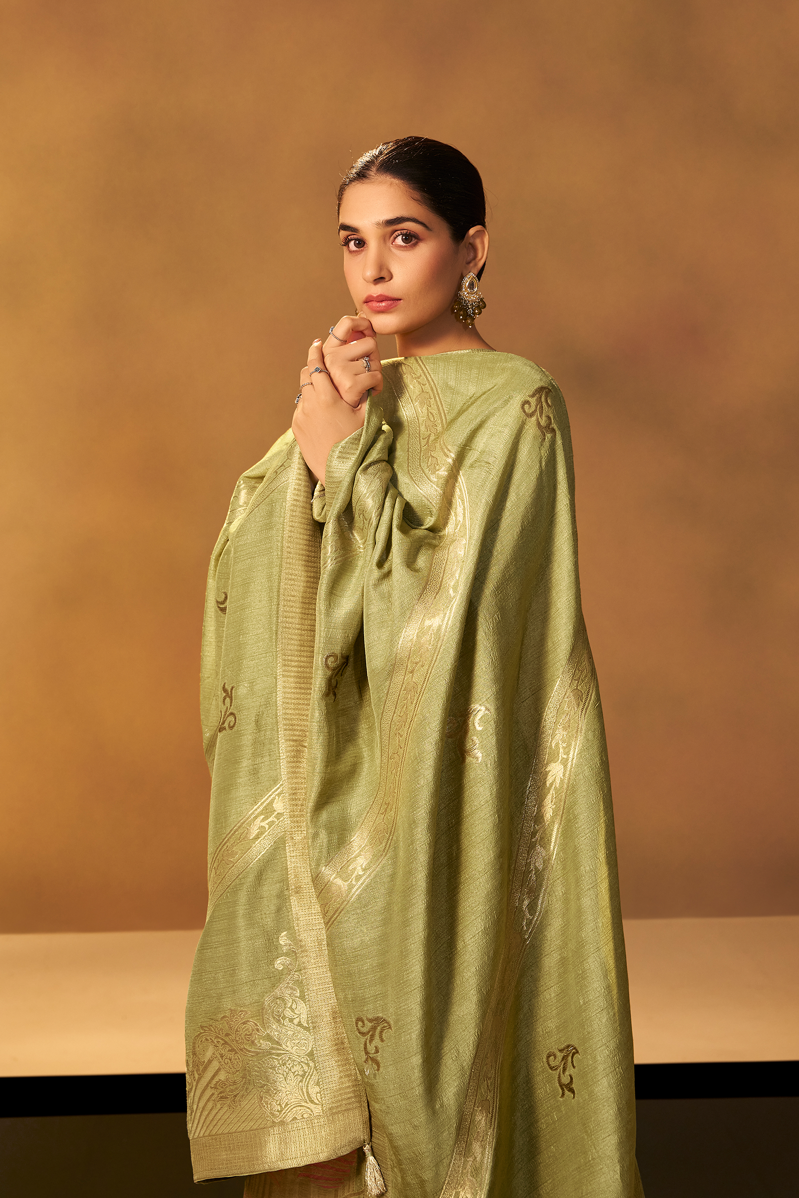 Sage Live Linen Jacquard Kurta Set
