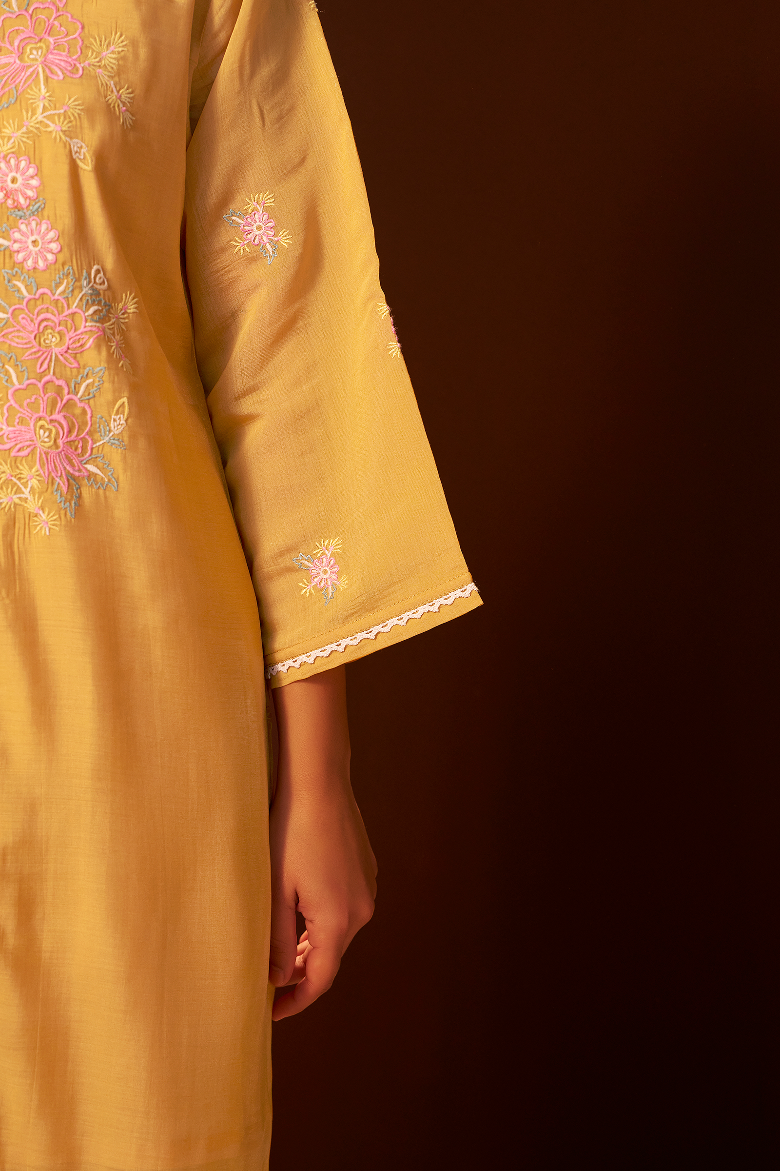 Honey Gold Mul Chanderi Co-ord Set