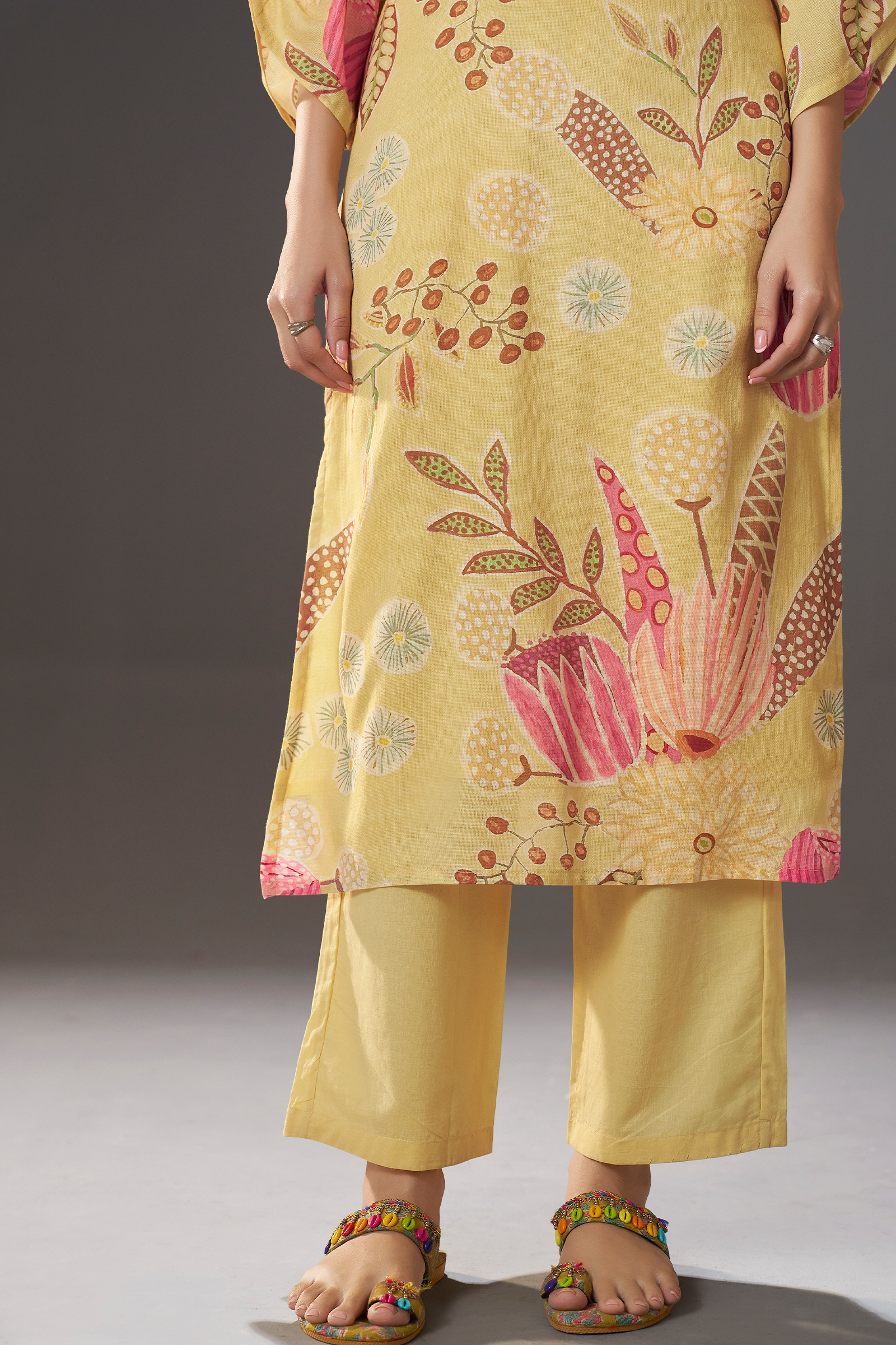 Sunlit Mustard Digital Printed Kurta Set