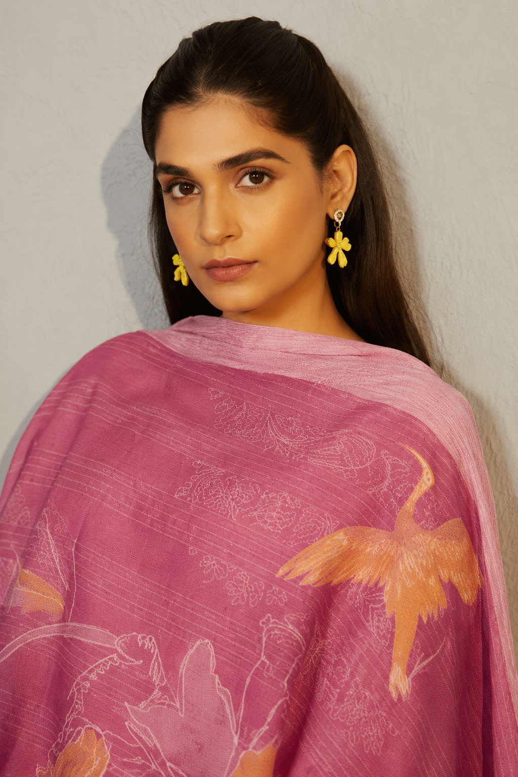 Peony Pink Cotton Linen Digital Print Kurta Set