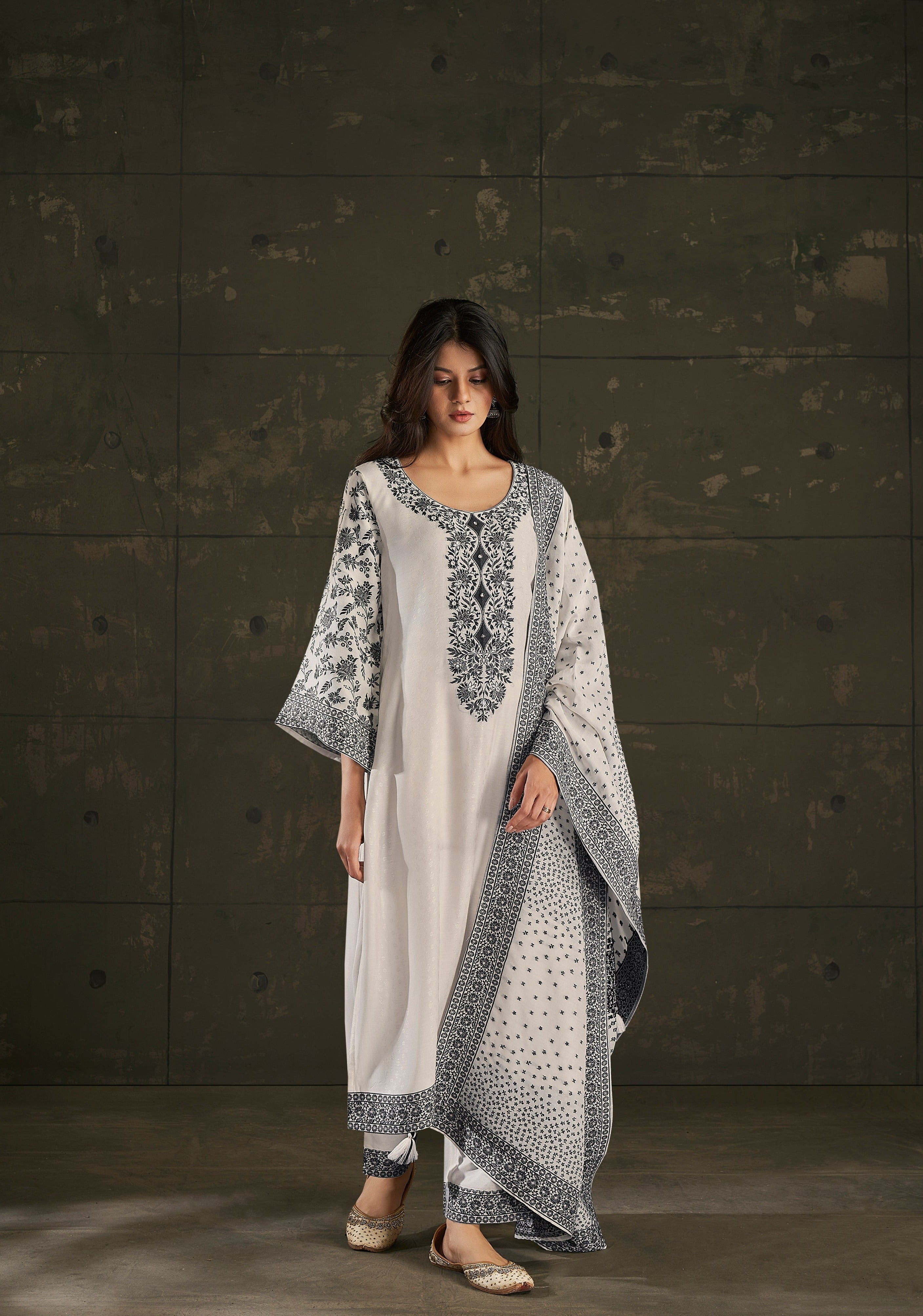 Beige Noir Silk Kurta Set