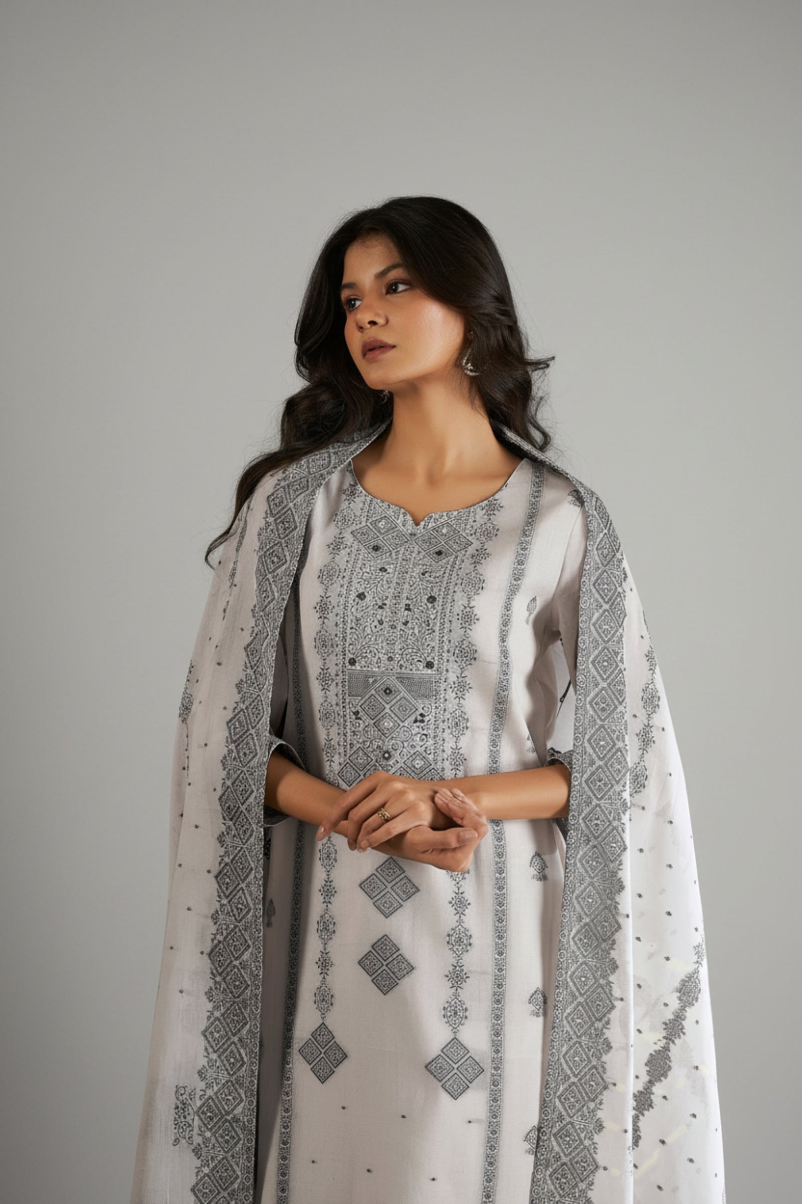 Cream Cotton Elegance Kurta Set