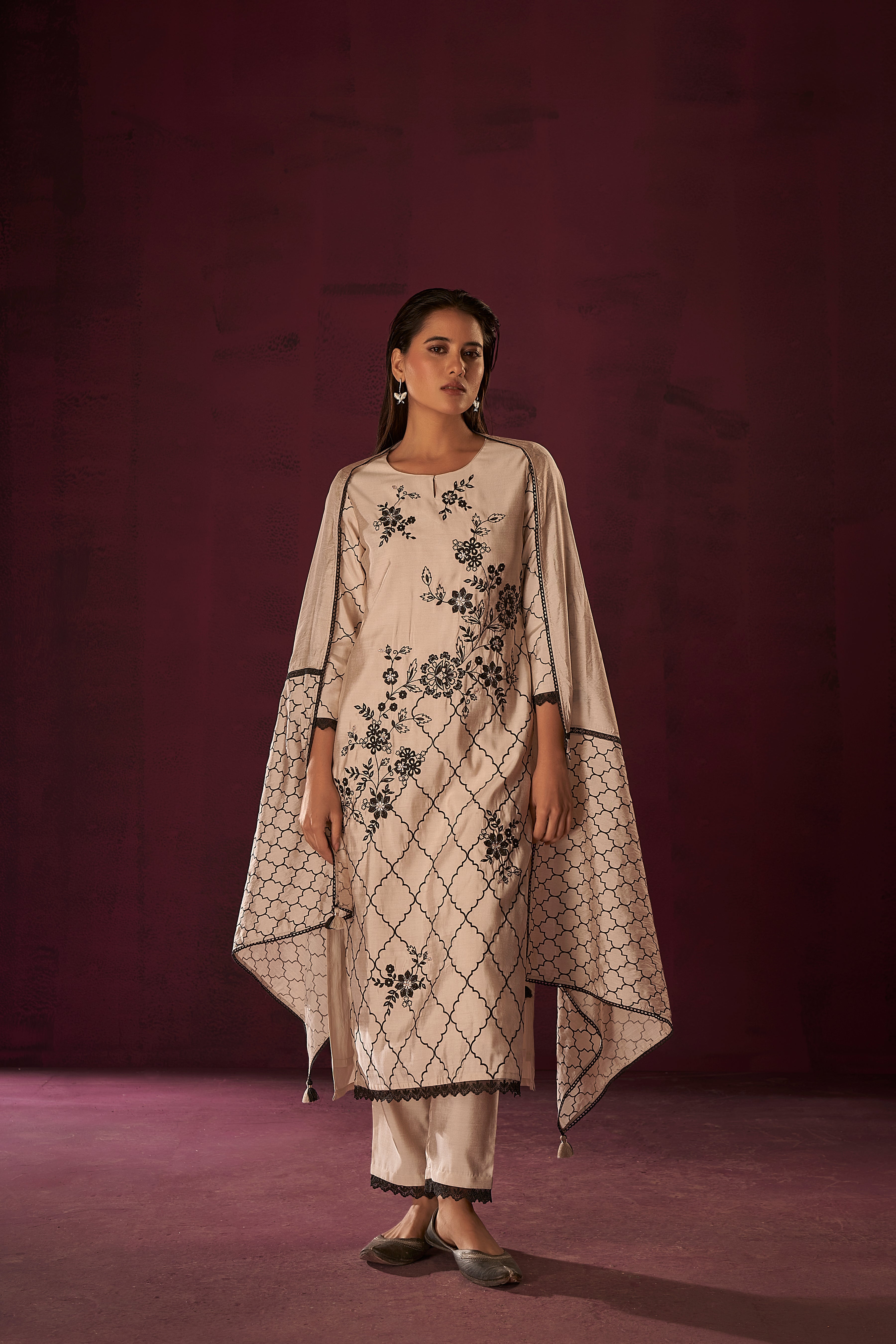 Crescent Chikankari Kurta Set-fourbuttons-in