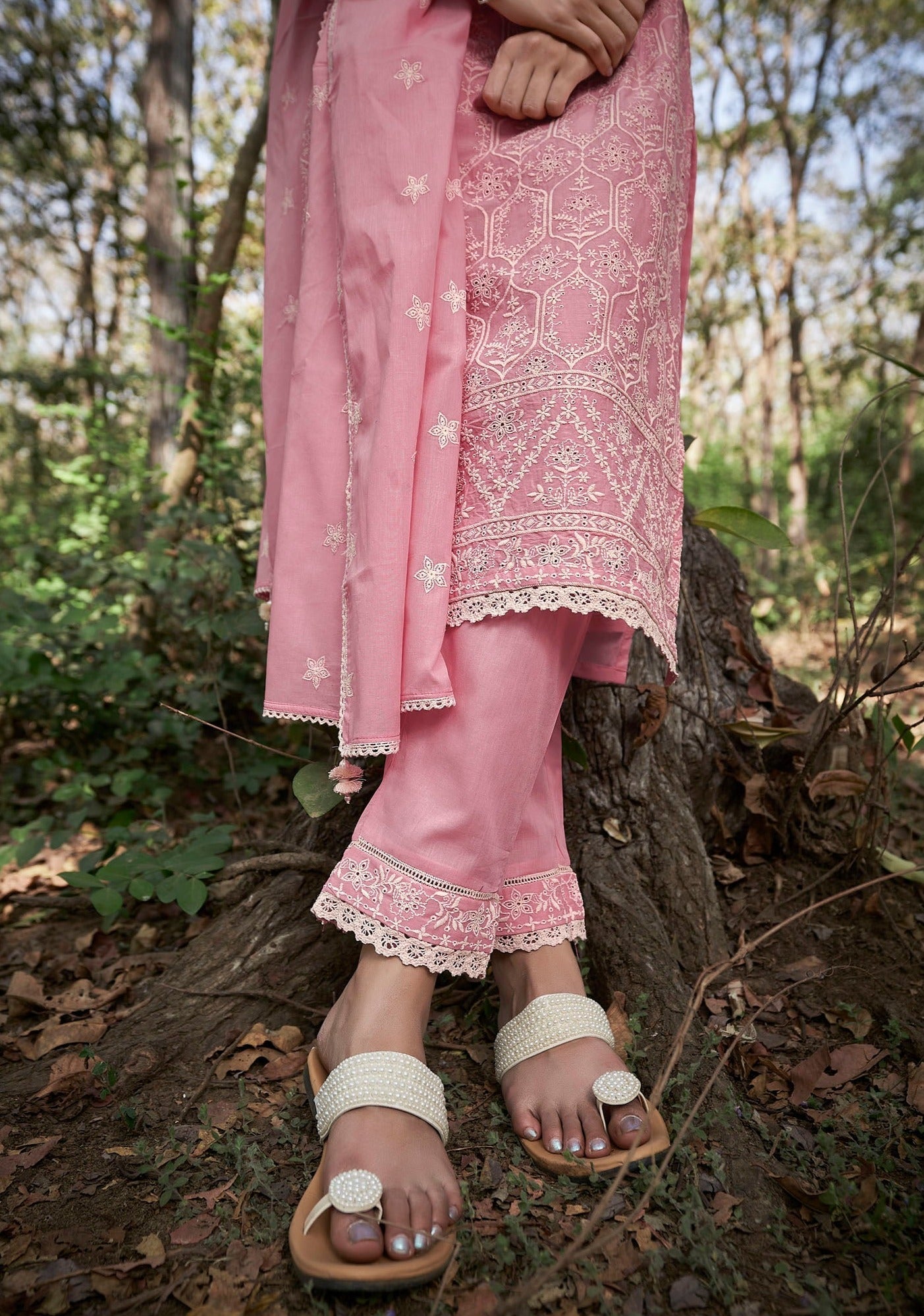 Flamingo Soft Cotton Kurta Set-fourbuttons-in