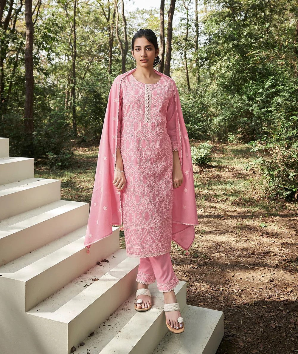 Flamingo Soft Cotton Kurta Set-fourbuttons-in